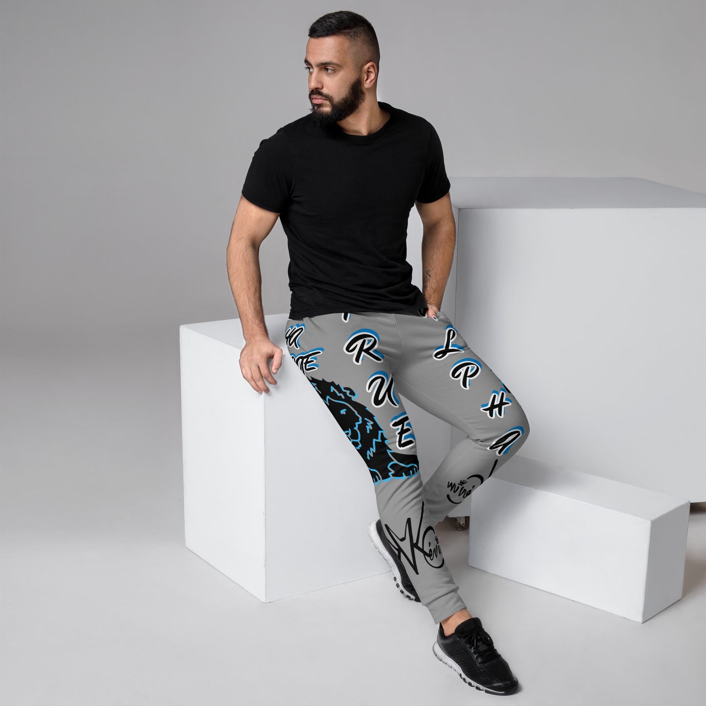 3TG True Alpha (Sky Realm Grey Cloud Dark King Lineage Lion Print) Joggers