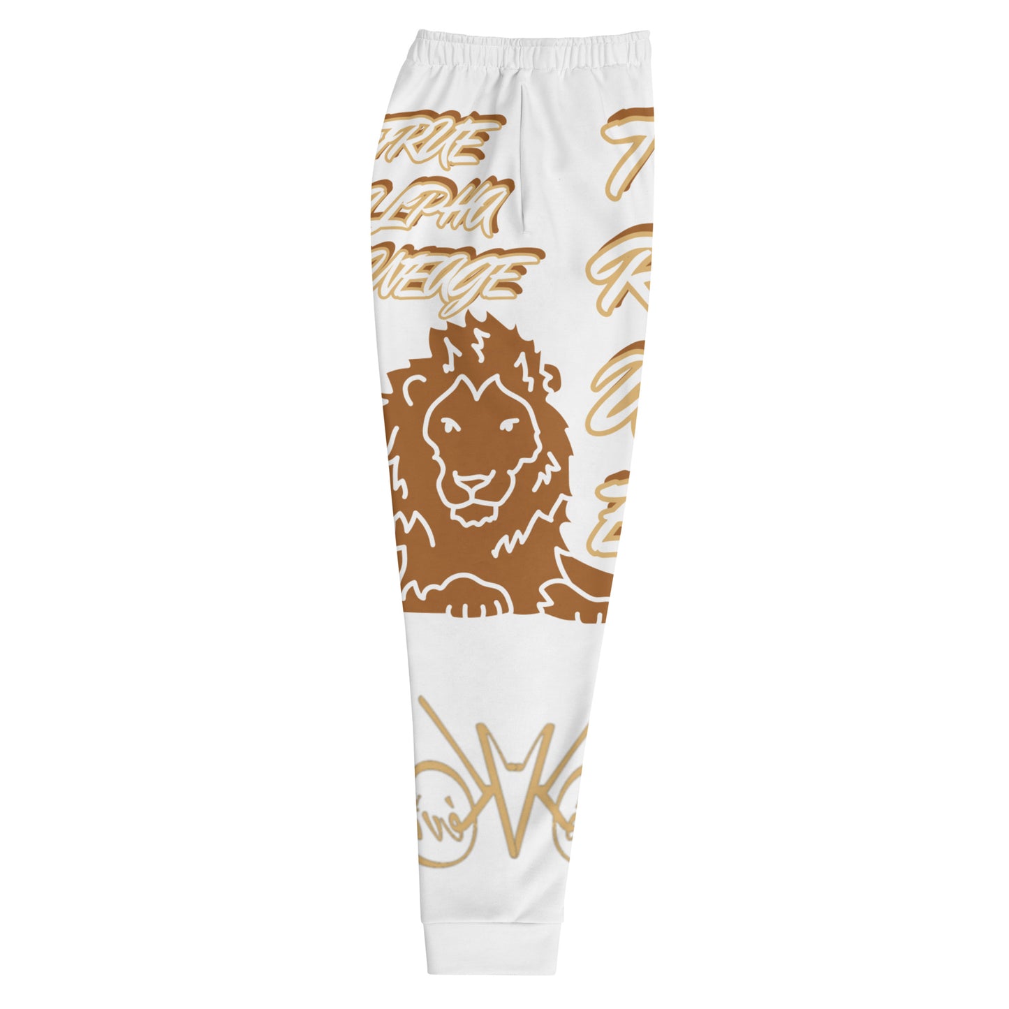 3TG True Alpha (White Gold Reverse King Lineage Lion Print) Joggers