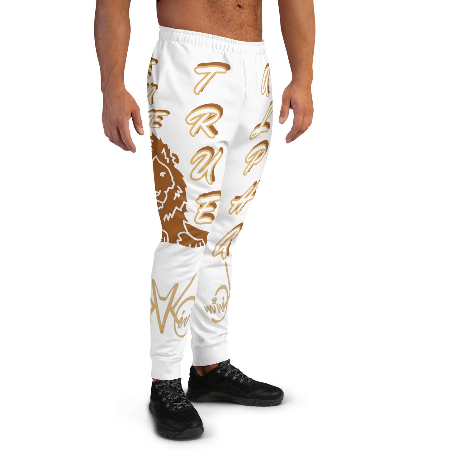 3TG True Alpha (White Gold Reverse King Lineage Lion Print) Joggers