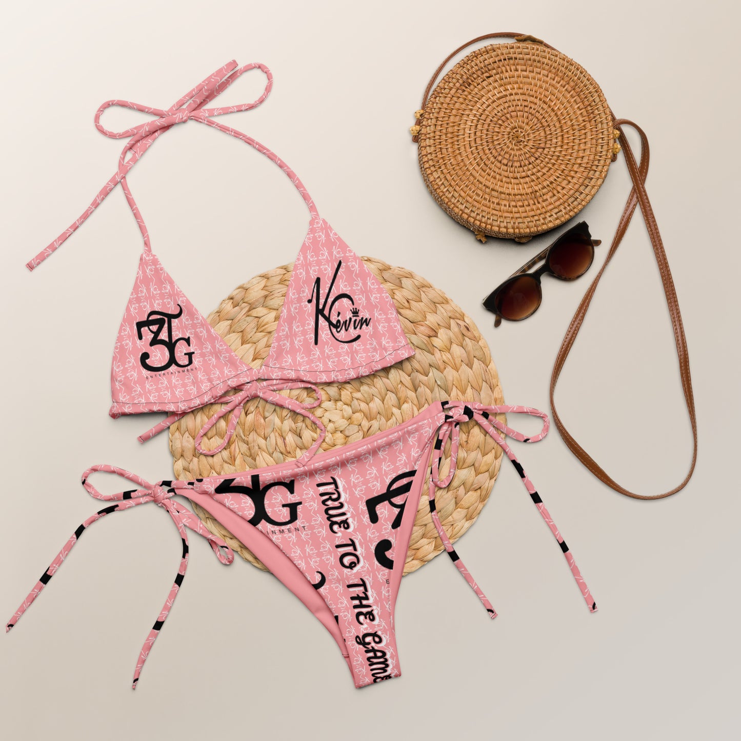 3TG True Pretty Girl (Pink & Black) String Bikini