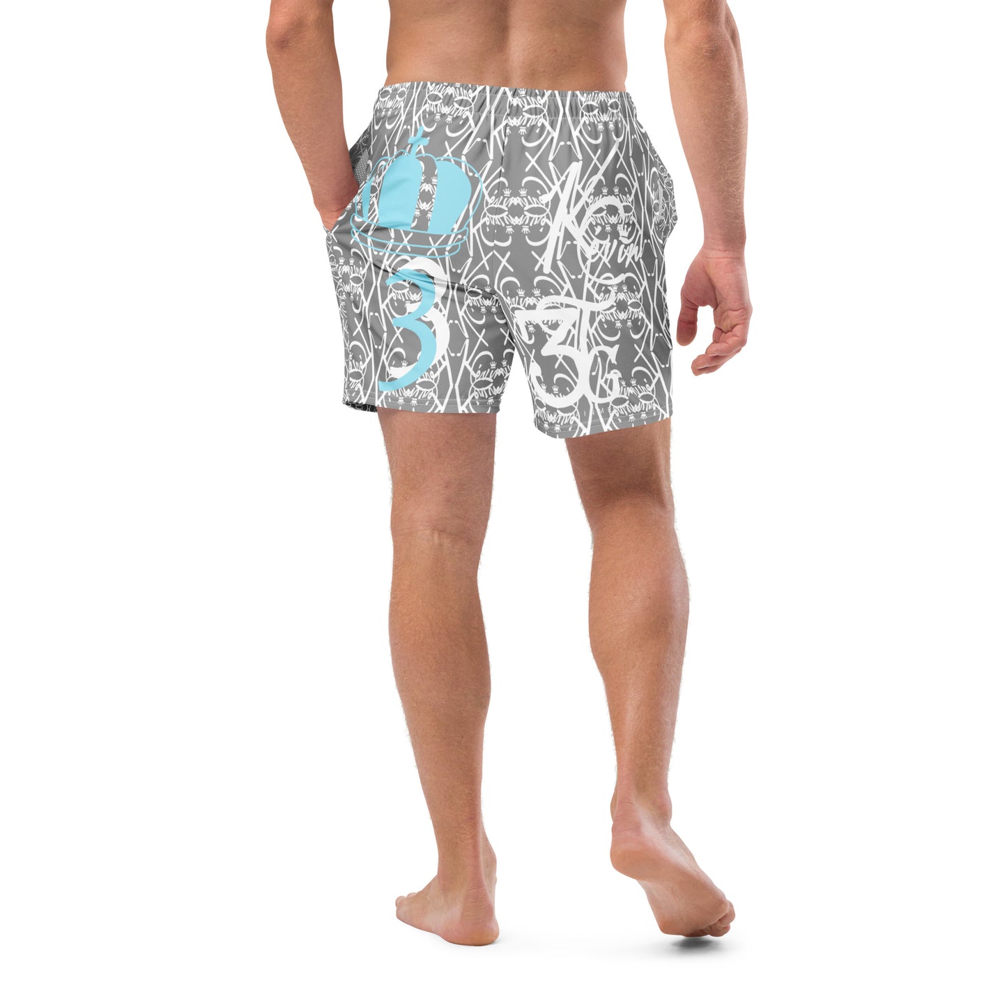 3TG King Built Men's swim trunks (Grey Cloud Edition)