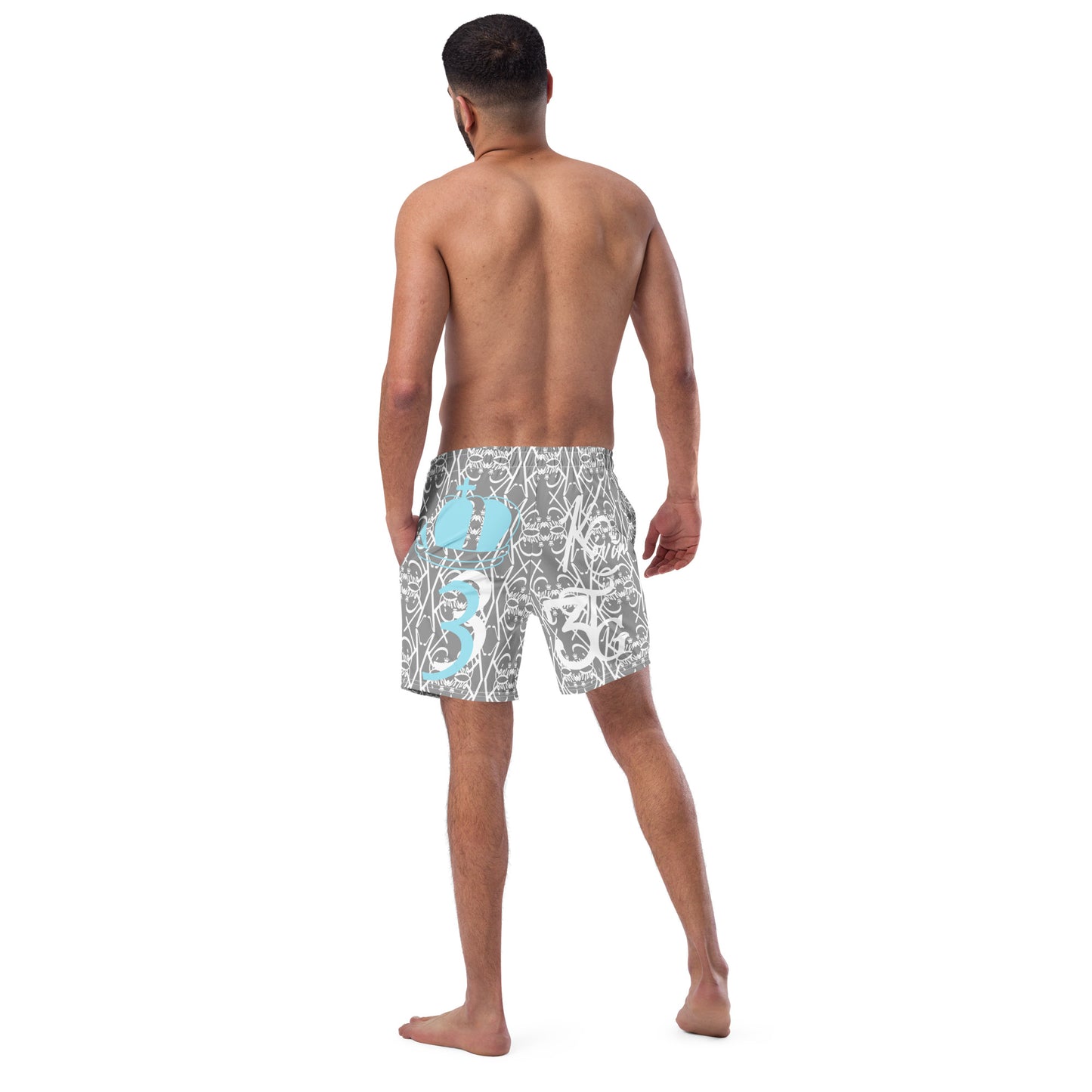 3TG King Built Men's swim trunks (Grey Cloud Edition)