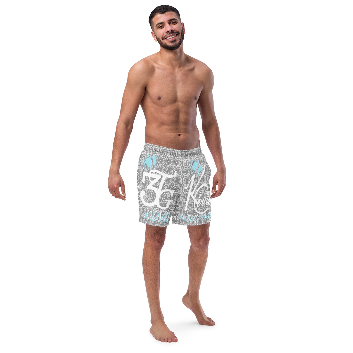 3TG King Built Men's swim trunks (Grey Cloud Edition)