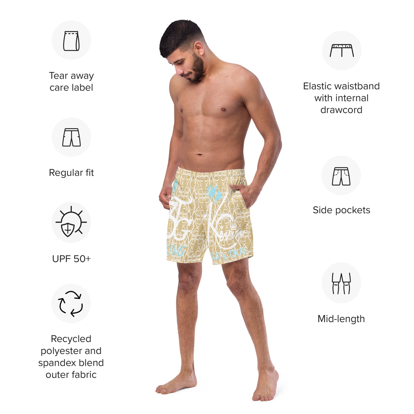 3TG King Built Men's swim trunks (Desert Water Edition)