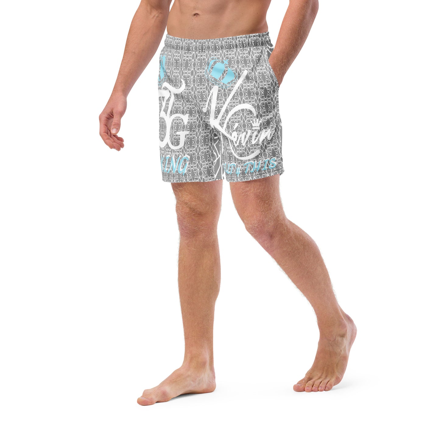 3TG King Built Men's swim trunks (Grey Cloud Edition)