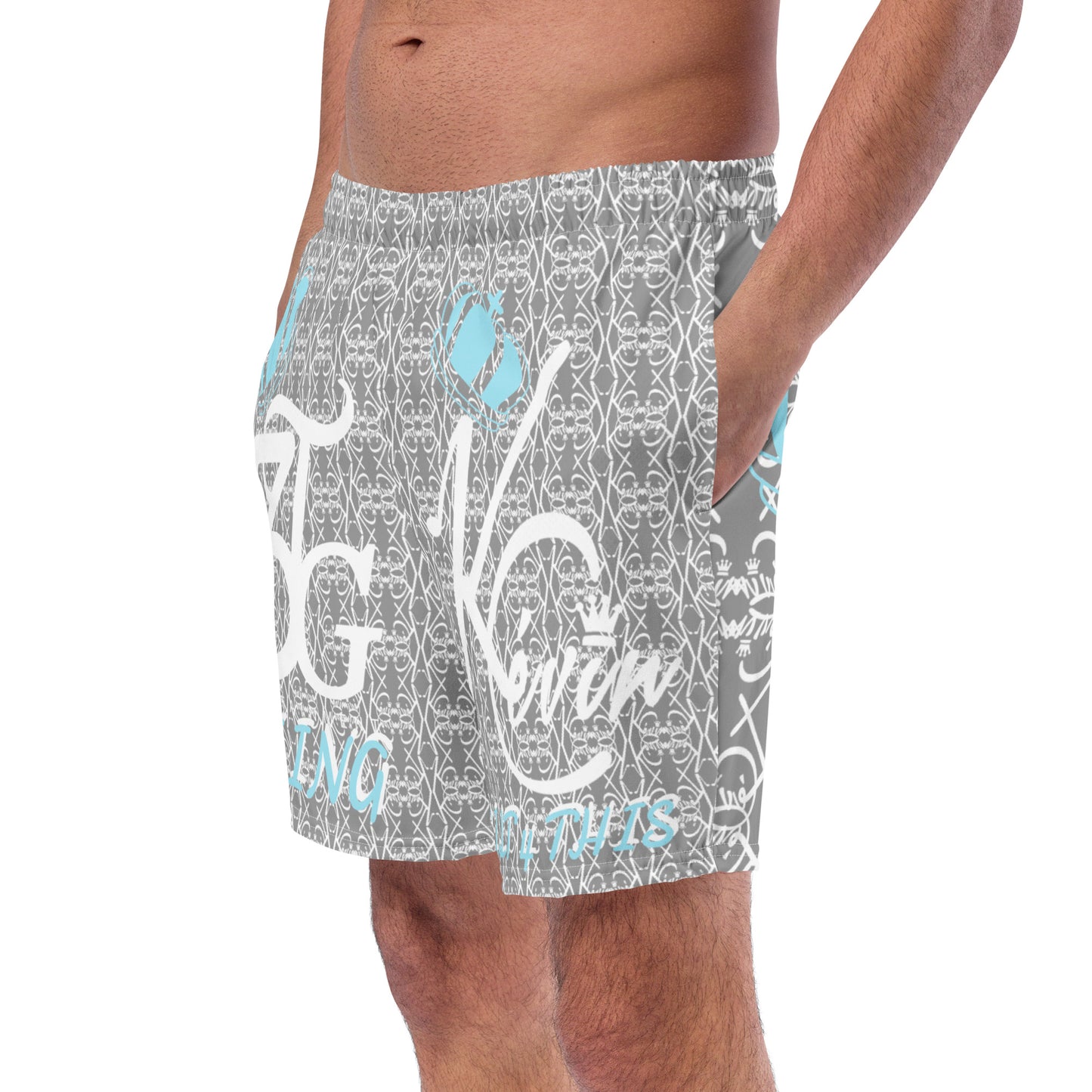 3TG King Built Men's swim trunks (Grey Cloud Edition)