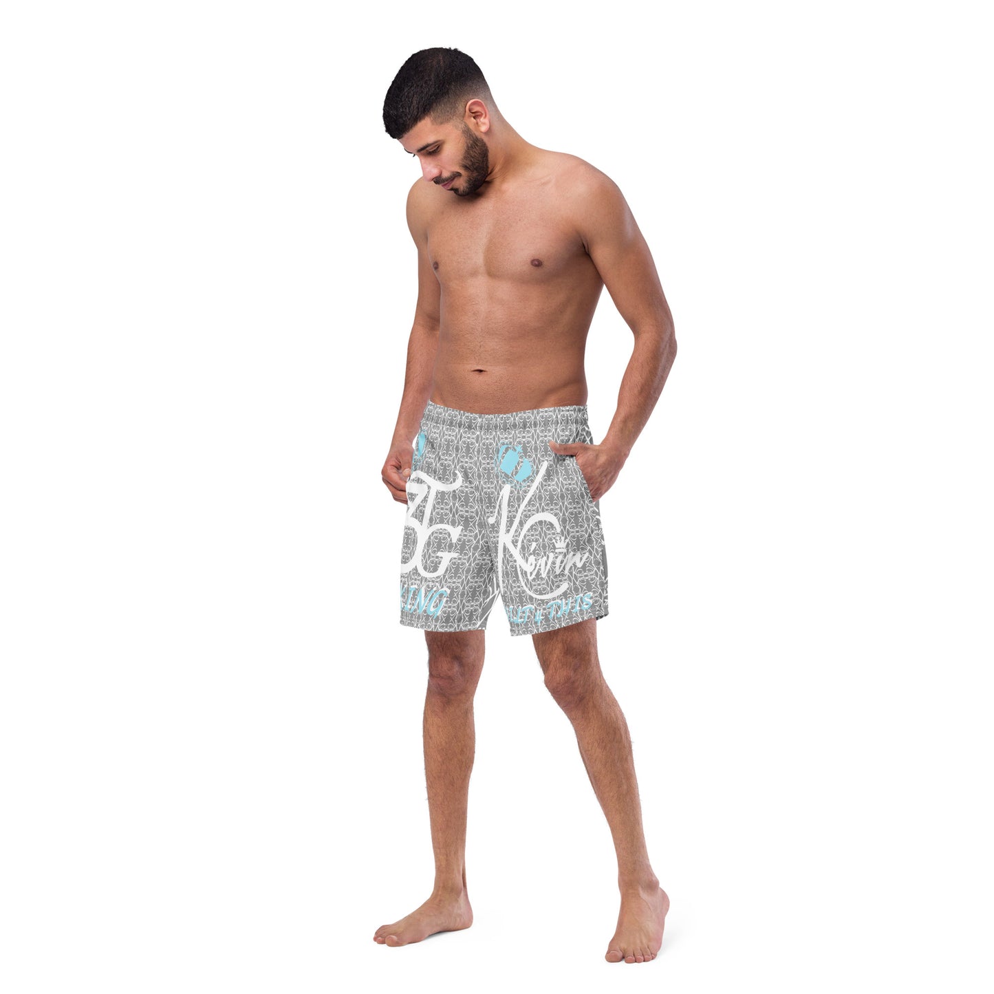 3TG King Built Men's swim trunks (Grey Cloud Edition)