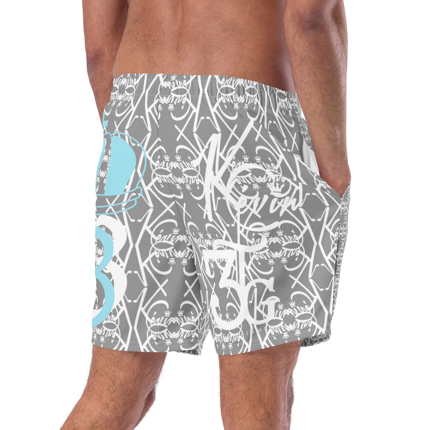 3TG King Built Men's swim trunks (Grey Cloud Edition)