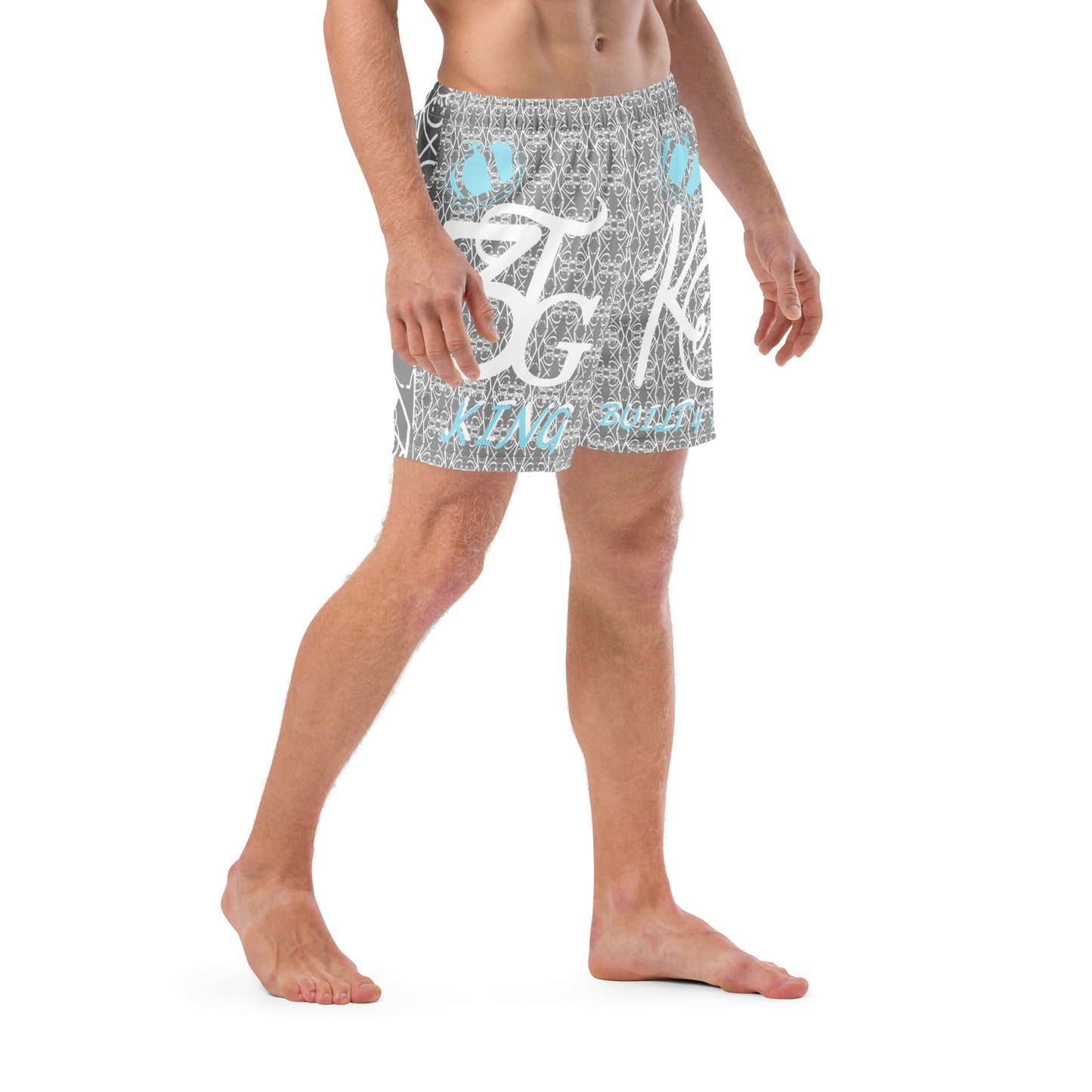 3TG King Built Men's swim trunks (Grey Cloud Edition)