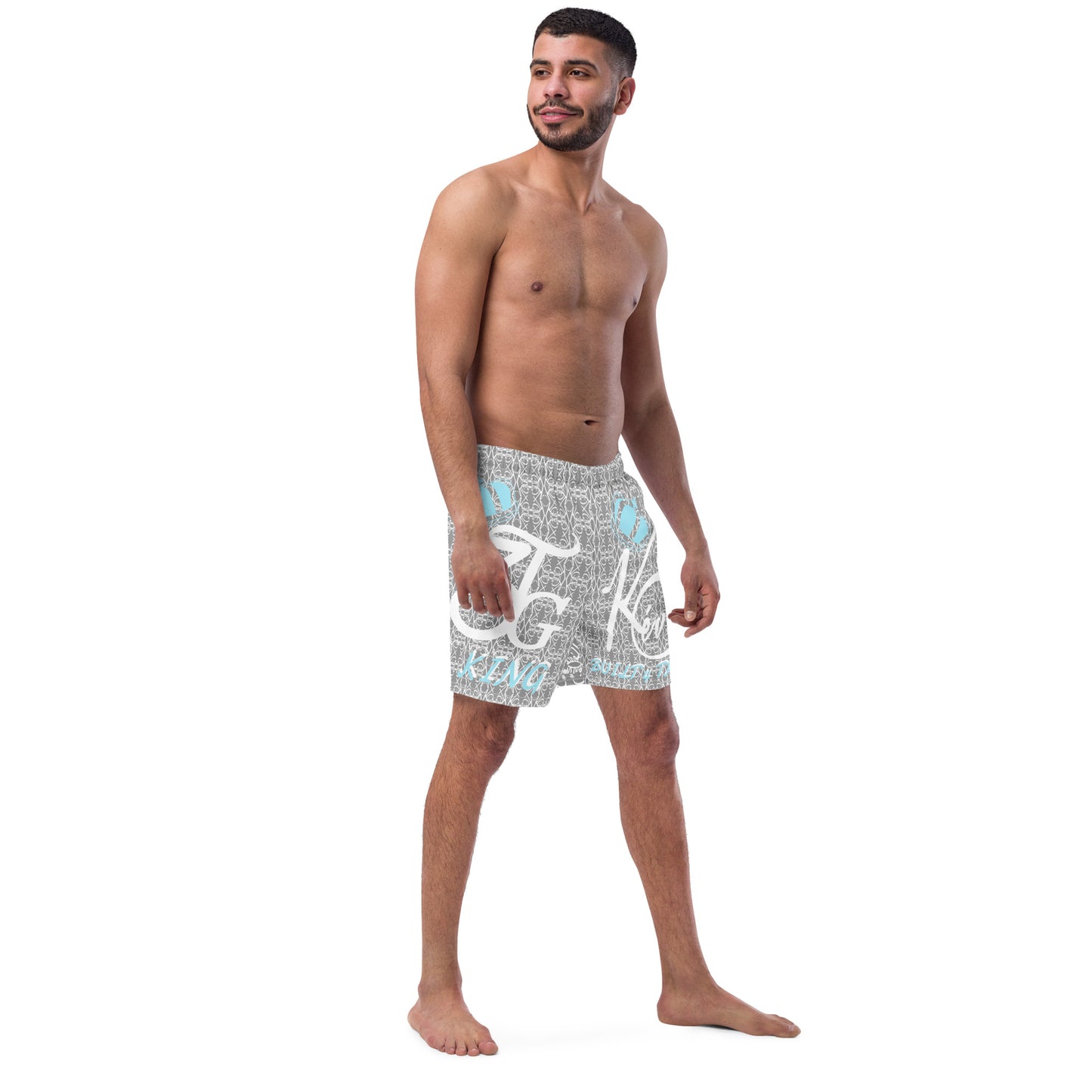 3TG King Built Men's swim trunks (Grey Cloud Edition)