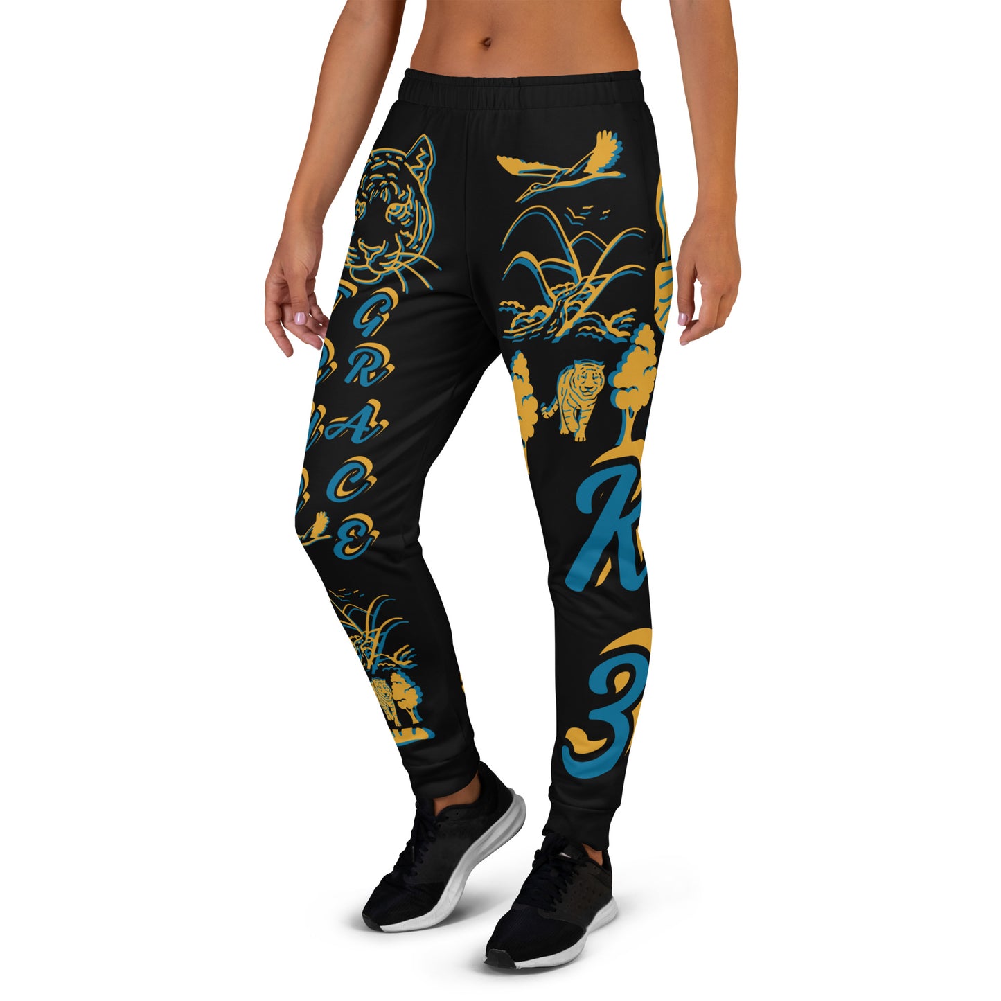 3TG True Grace (Jungle Halloween Blues Tiger Print) Joggers