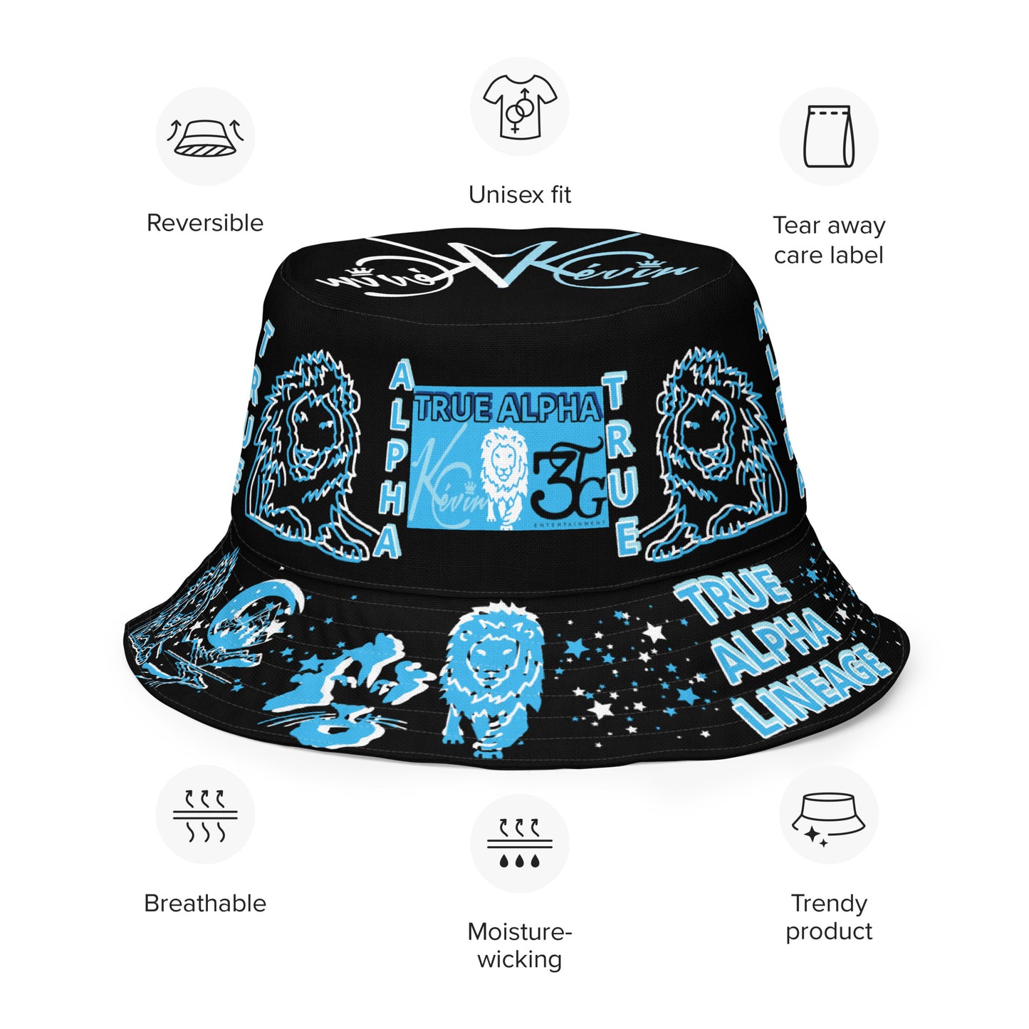 3TG True Alpha (Dark King Lineage) Reversible bucket hat