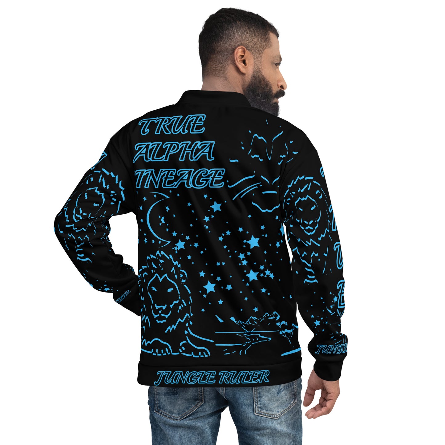 3TG True Alpha (Dark King Lineage Lion Print) Bomber Jacket