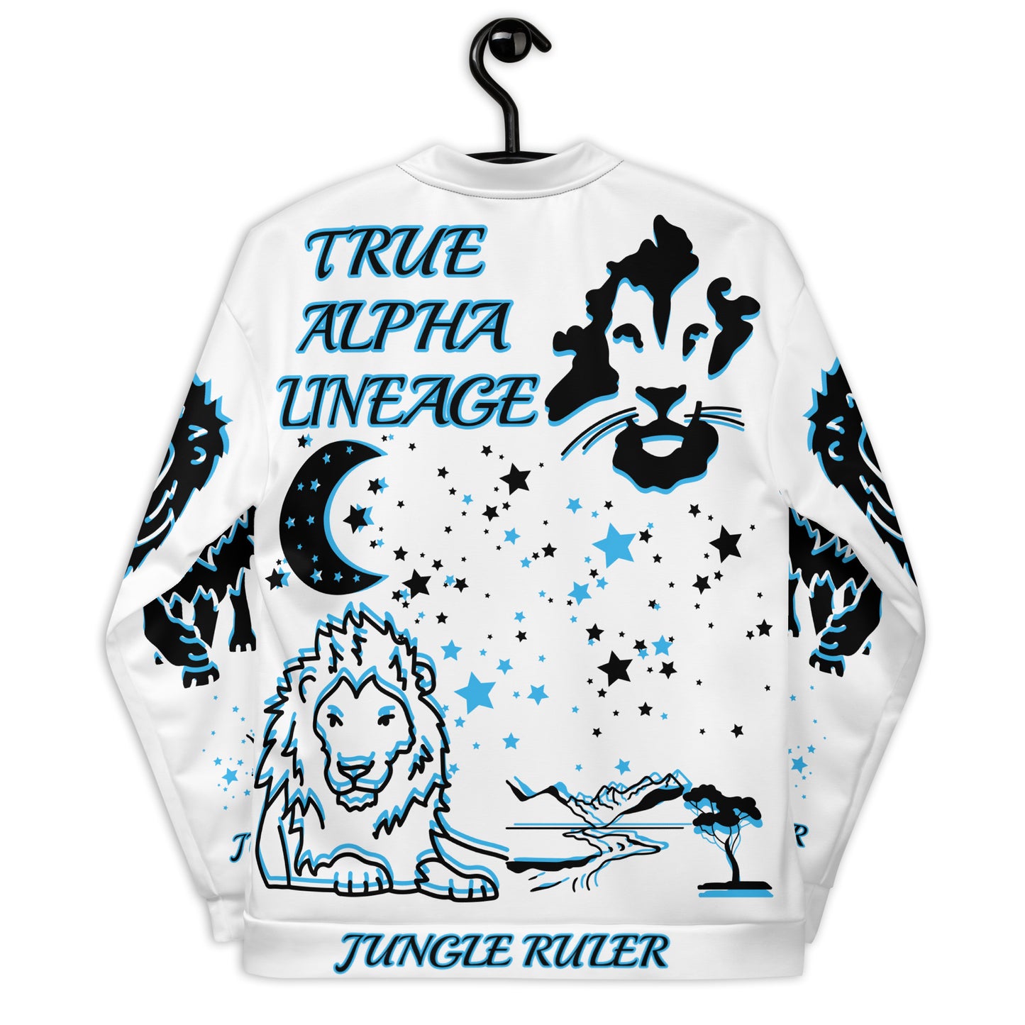 3TG True Alpha (Sky Realm Dark King Lineage Lion Print) Bomber Jacket