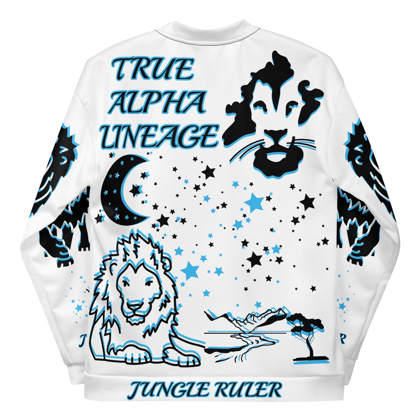 3TG True Alpha (Sky Realm Dark King Lineage Lion Print) Bomber Jacket