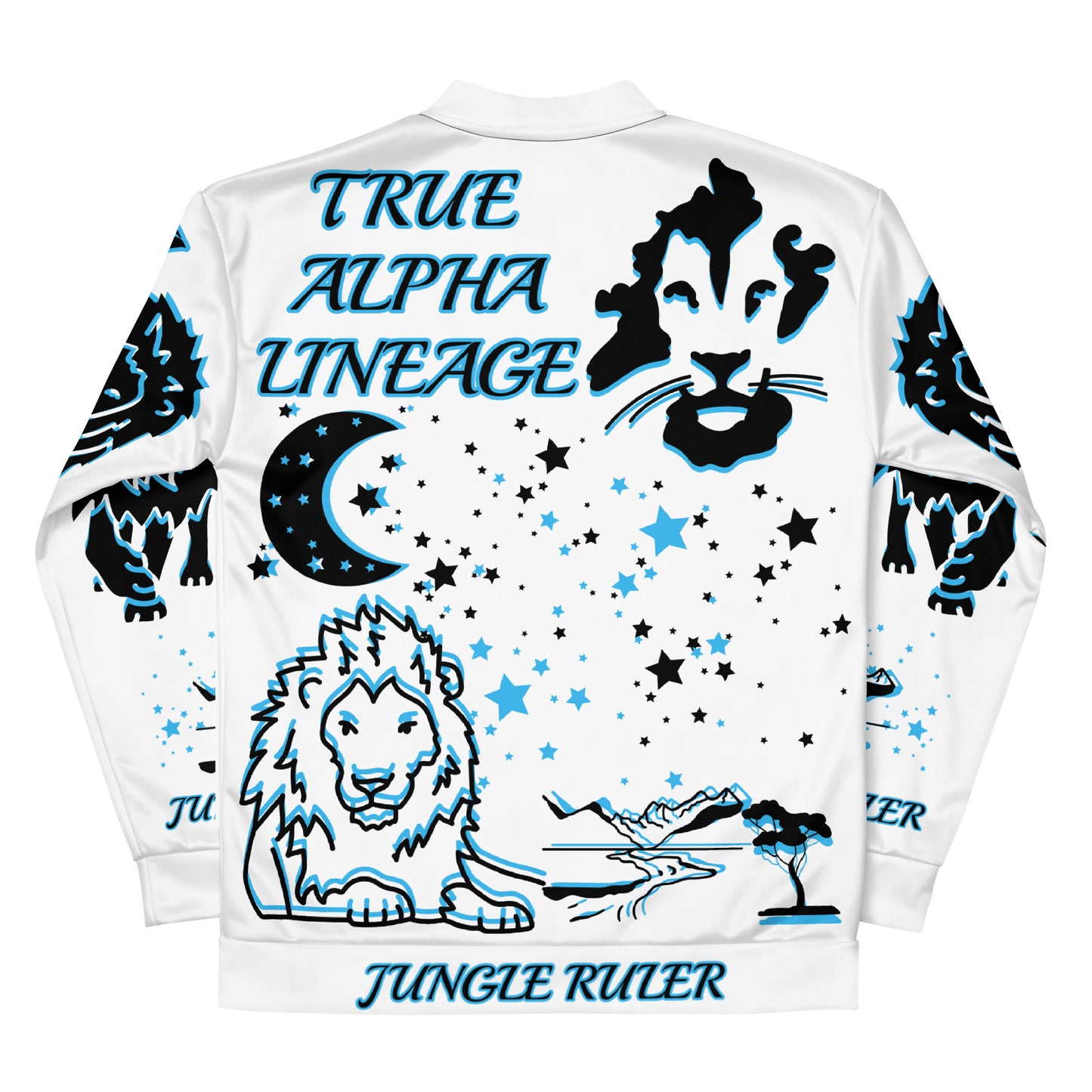 3TG True Alpha (Sky Realm Dark King Lineage Lion Print) Bomber Jacket