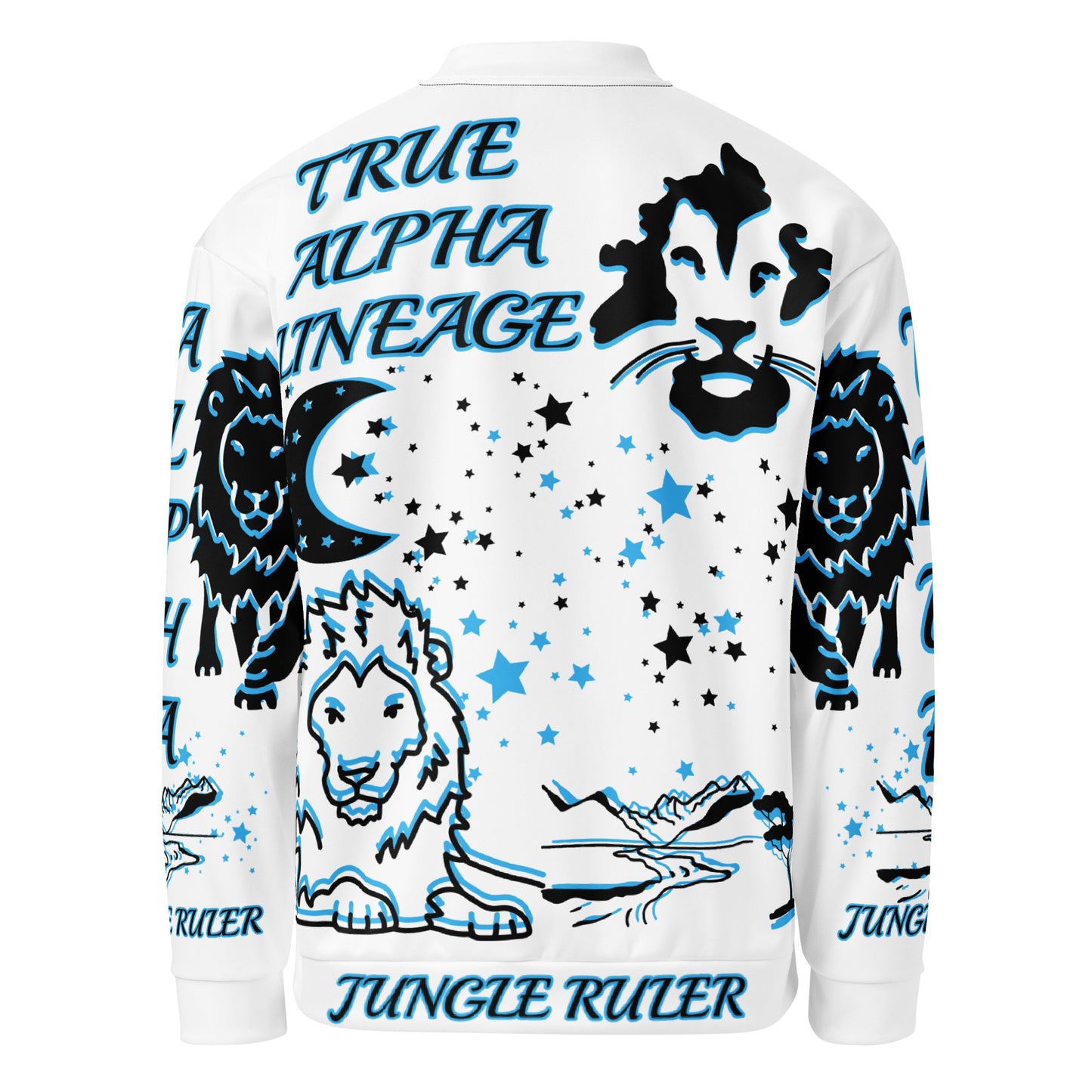 3TG True Alpha (Sky Realm Dark King Lineage Lion Print) Bomber Jacket