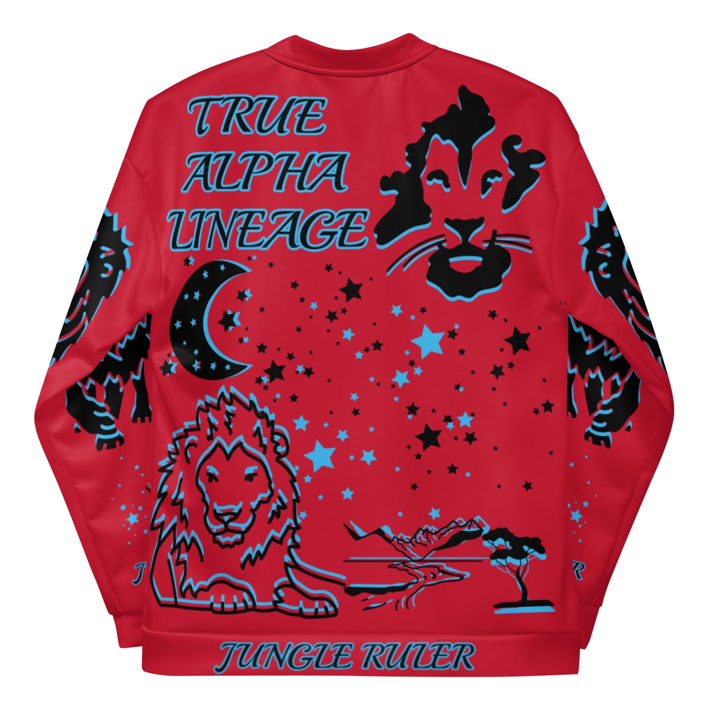 3TG True Alpha (Fire Realm Dark King Lineage Lion Print) Bomber Jacket