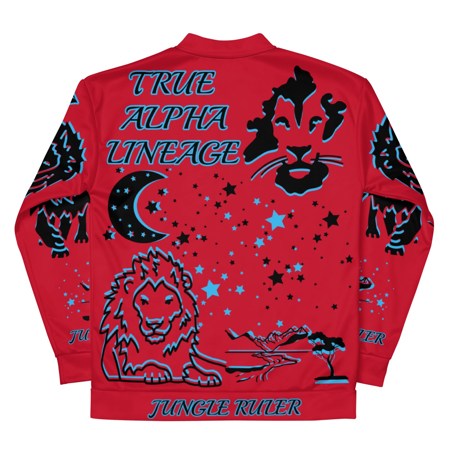 3TG True Alpha (Fire Realm Dark King Lineage Lion Print) Bomber Jacket