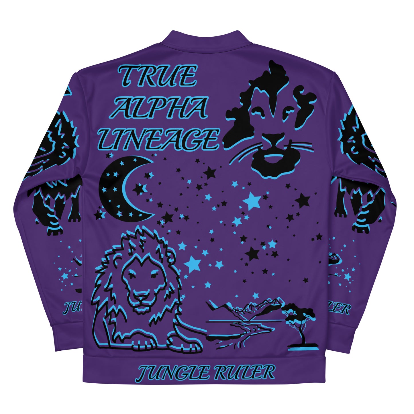 3TG True Alpha (Mystic Realm Dark King Lineage Lion Print) Bomber Jacket