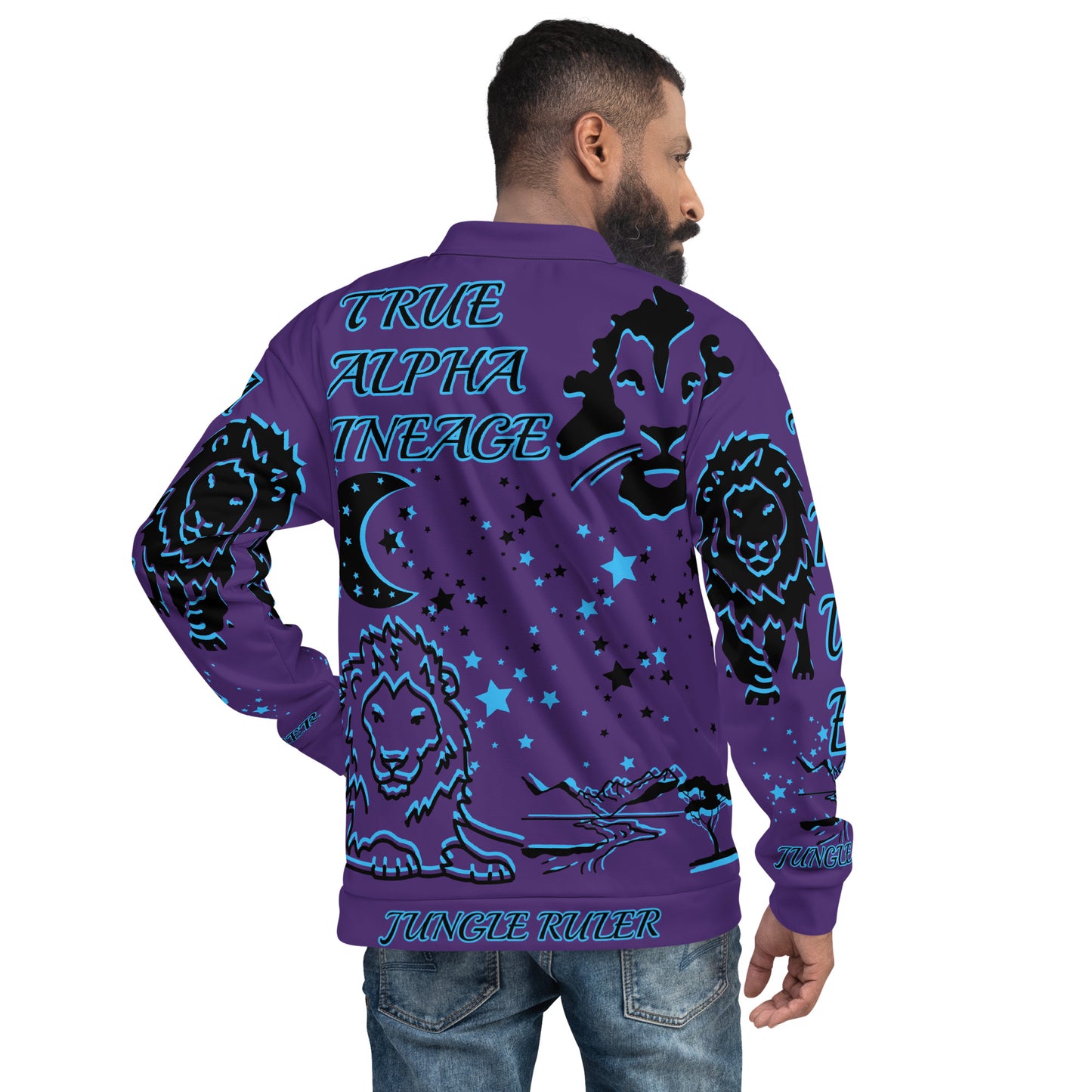 3TG True Alpha (Mystic Realm Dark King Lineage Lion Print) Bomber Jacket