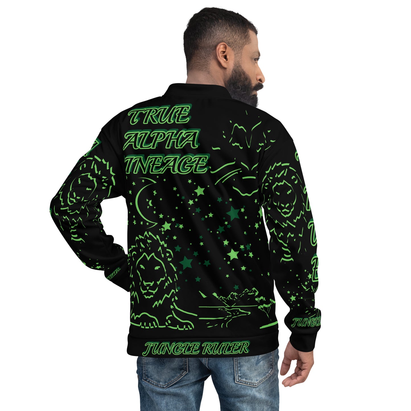 3TG True Alpha (Forrest Realm Dark King Lineage Lion Print) Bomber Jacket