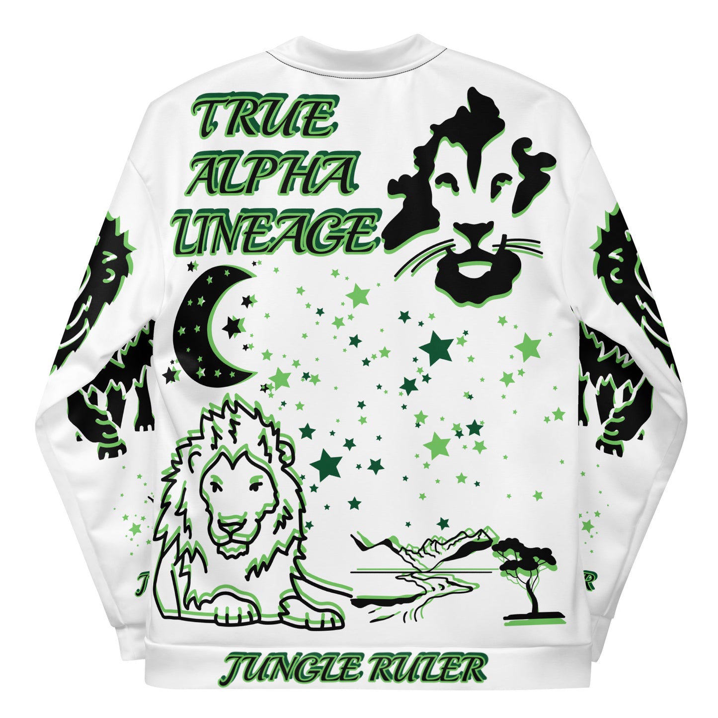 3TG True Alpha (Forrest Realm Light King Lineage Lion Print) Bomber Jacket