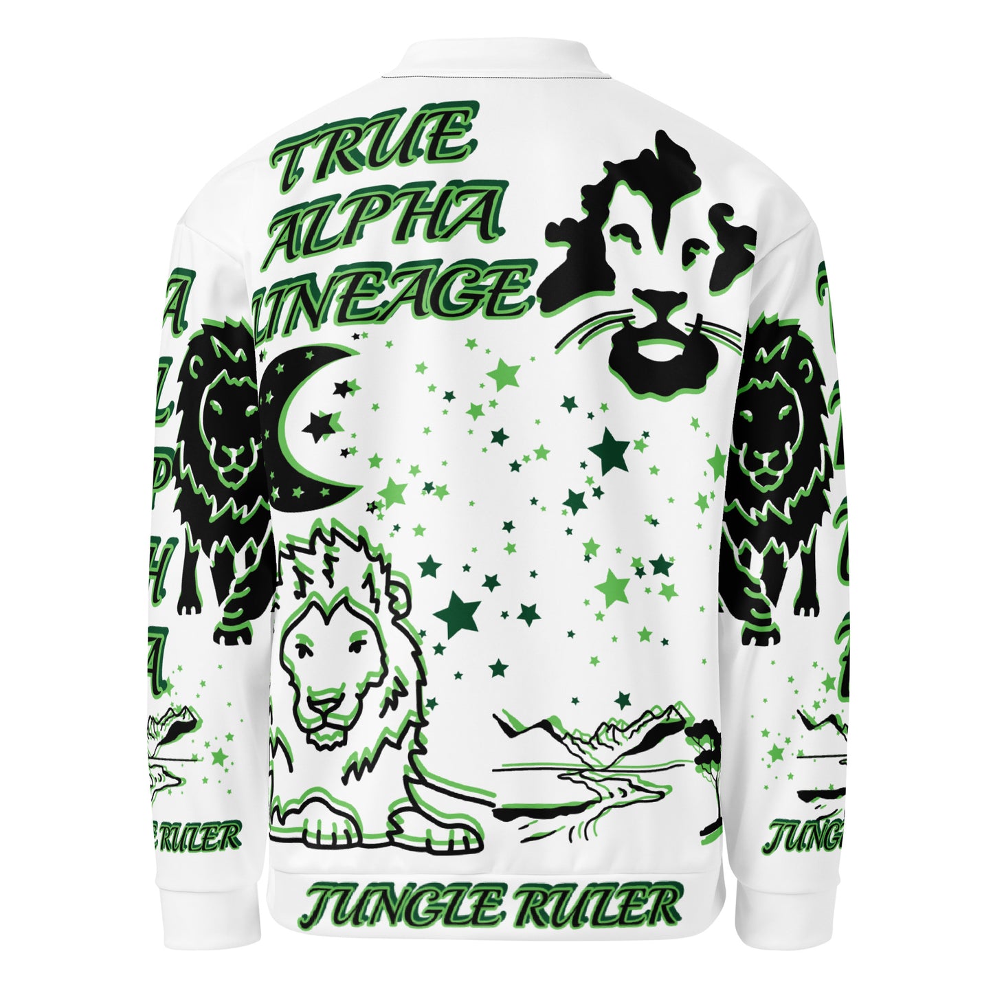 3TG True Alpha (Forrest Realm Light King Lineage Lion Print) Bomber Jacket