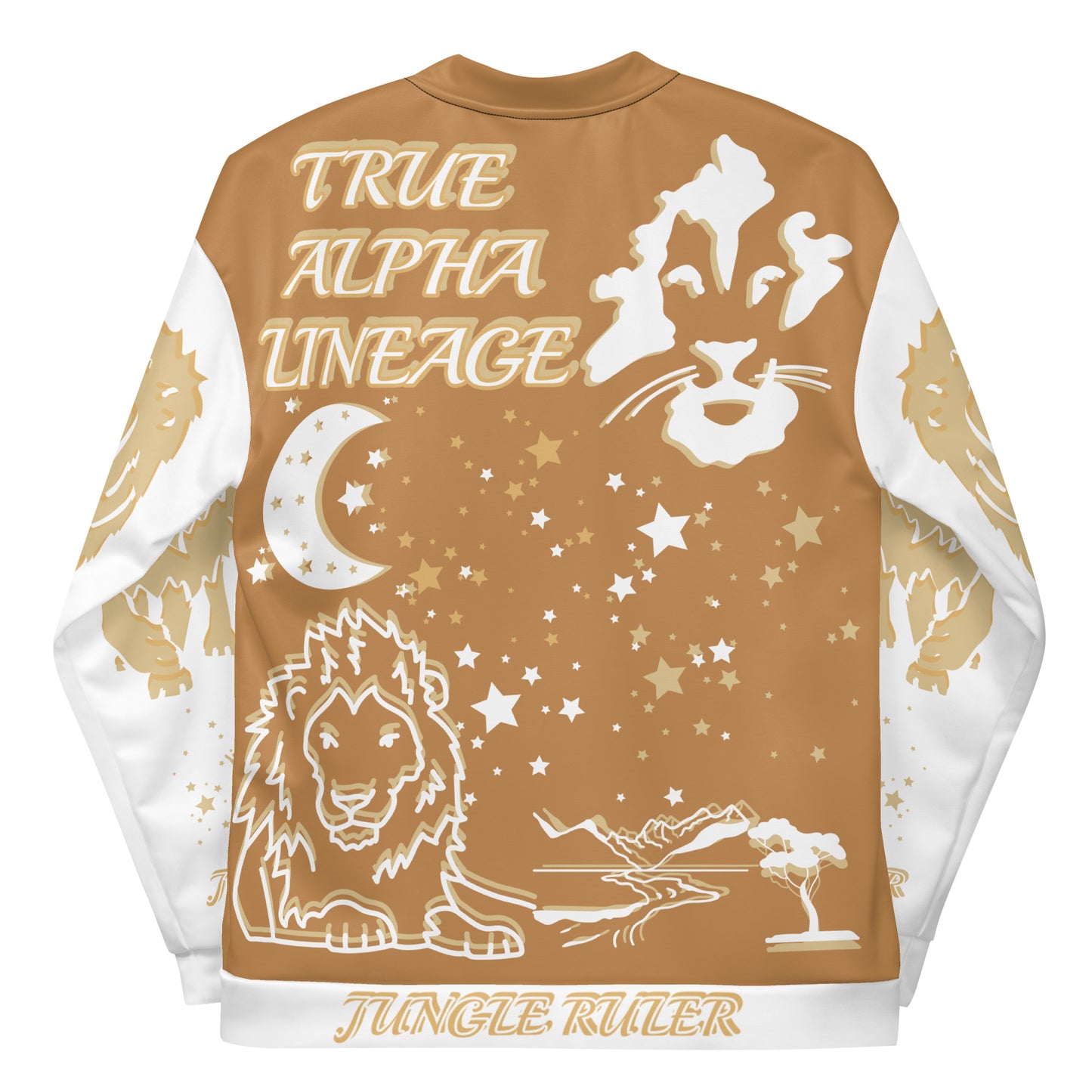 3TG True Alpha (Peanut Butter Cream King Lineage Lion Print) Bomber Jacket