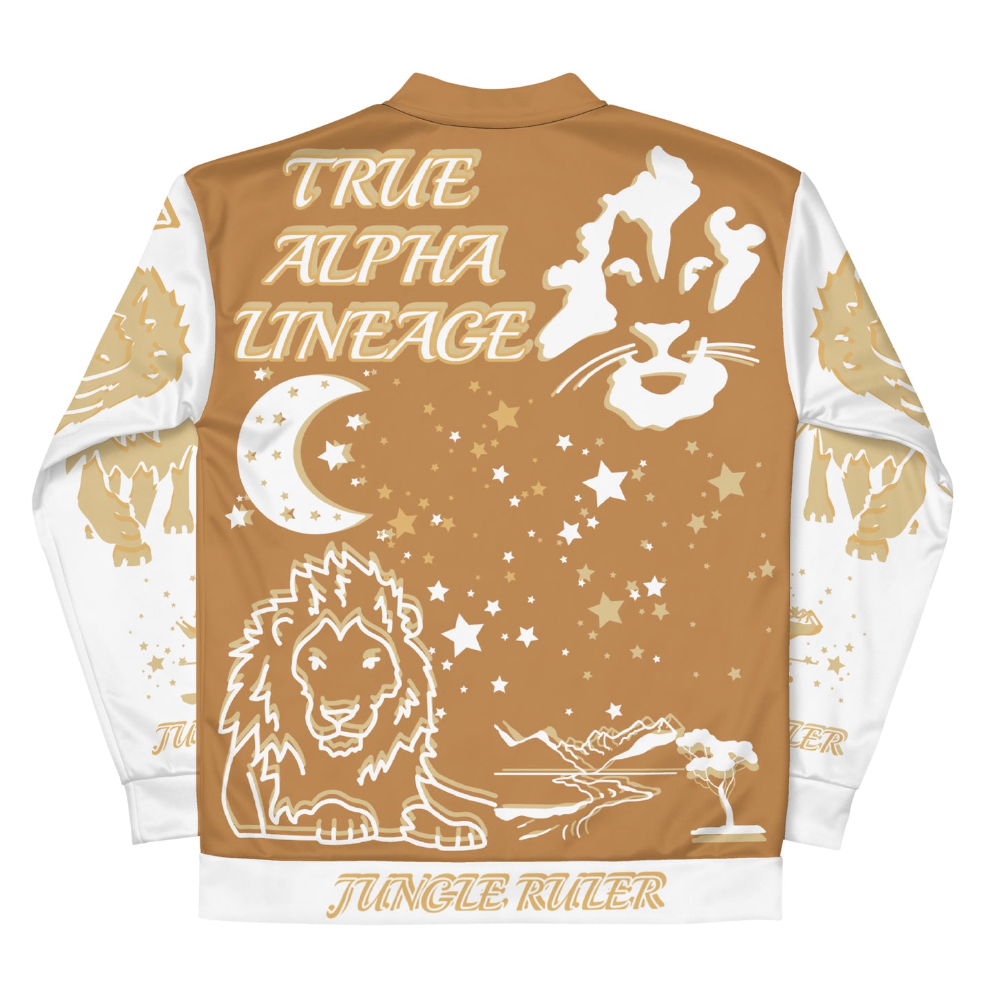 3TG True Alpha (Peanut Butter Cream King Lineage Lion Print) Bomber Jacket