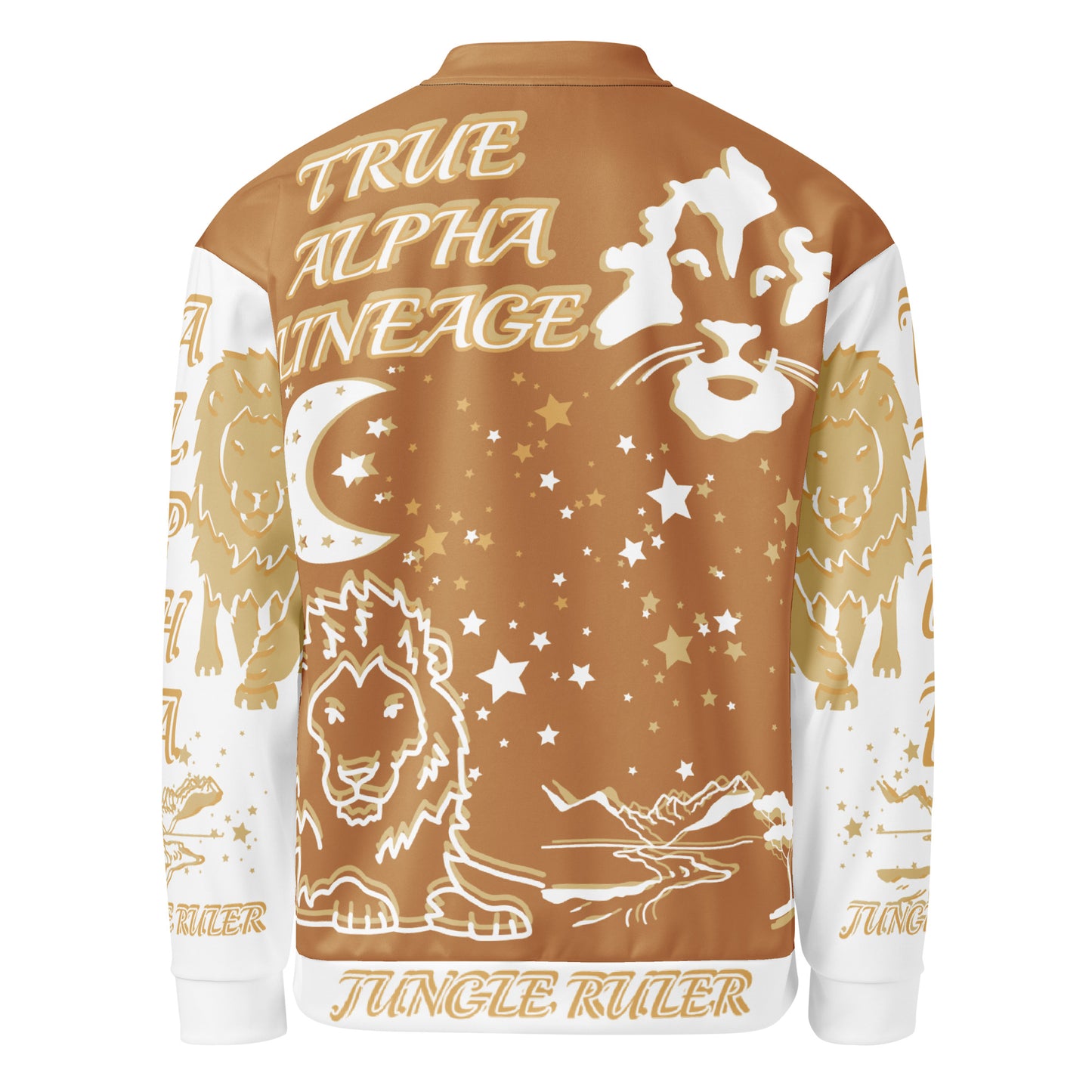 3TG True Alpha (Peanut Butter Cream King Lineage Lion Print) Bomber Jacket