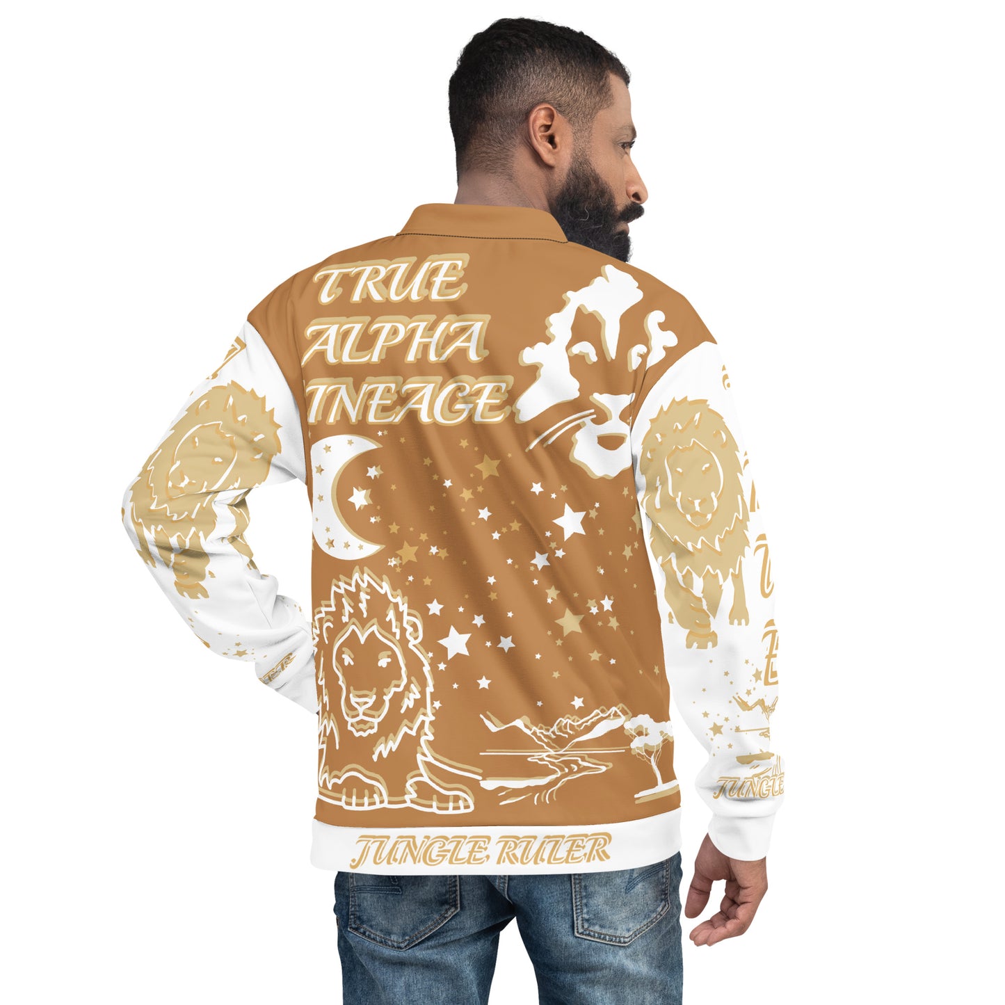 3TG True Alpha (Peanut Butter Cream King Lineage Lion Print) Bomber Jacket