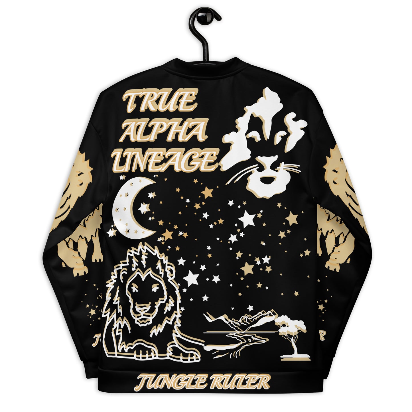 3TG True Alpha (Golden Onyx King Lineage Lion Print) Bomber Jacket