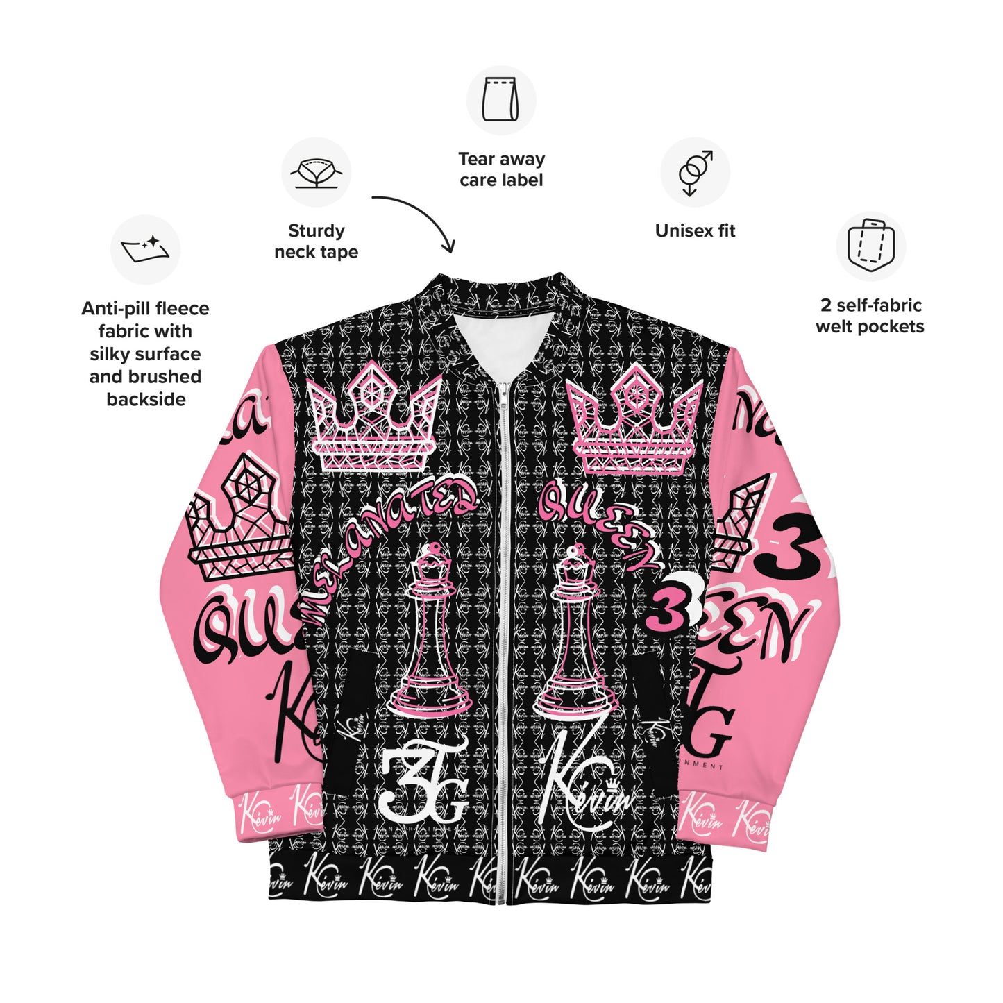 3TG True Melanated Queen Women's Bomber Jacket (Special Edition)