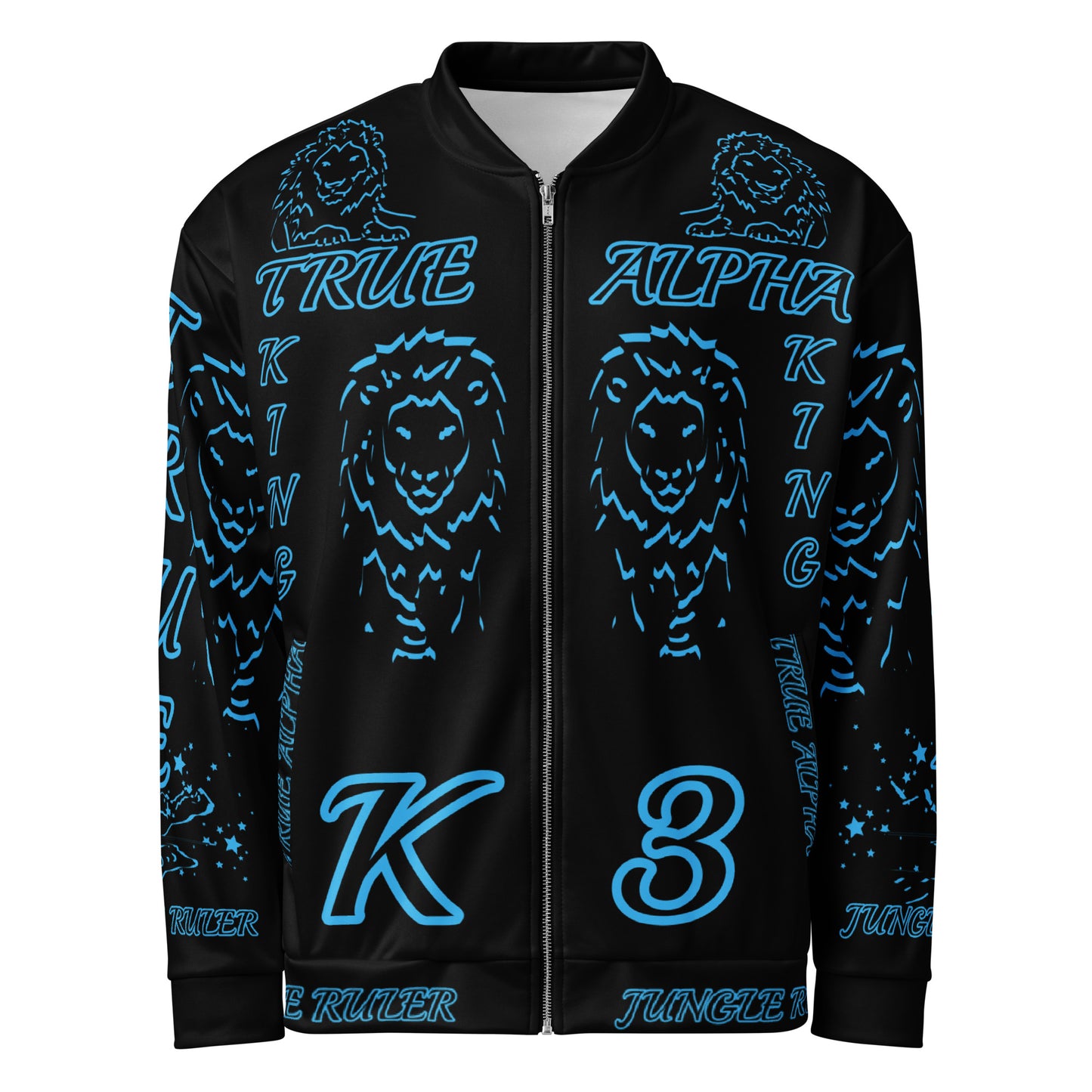 3TG True Alpha (Dark King Lineage Lion Print) Bomber Jacket