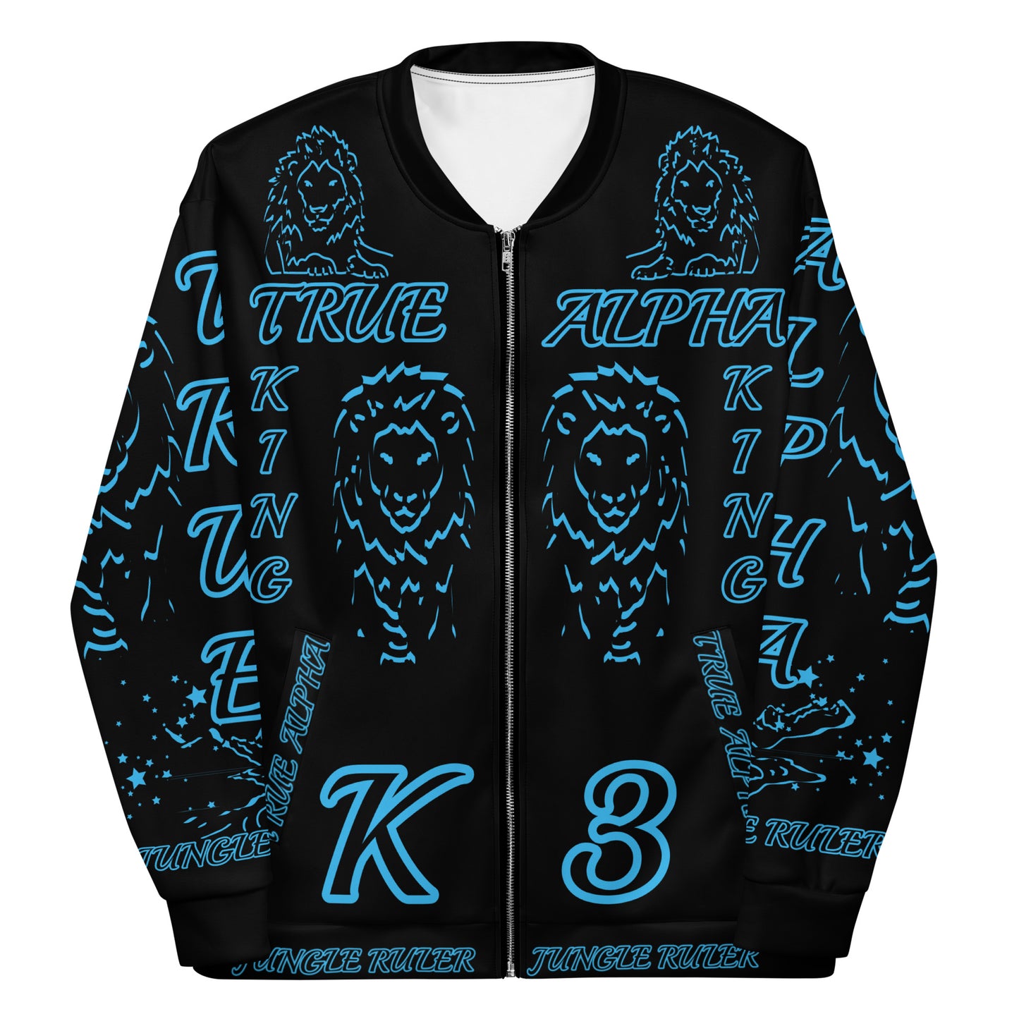 3TG True Alpha (Dark King Lineage Lion Print) Bomber Jacket