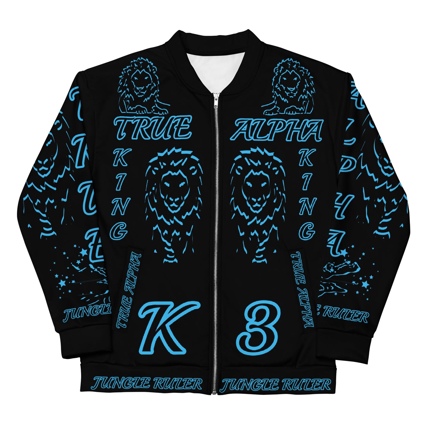 3TG True Alpha (Dark King Lineage Lion Print) Bomber Jacket