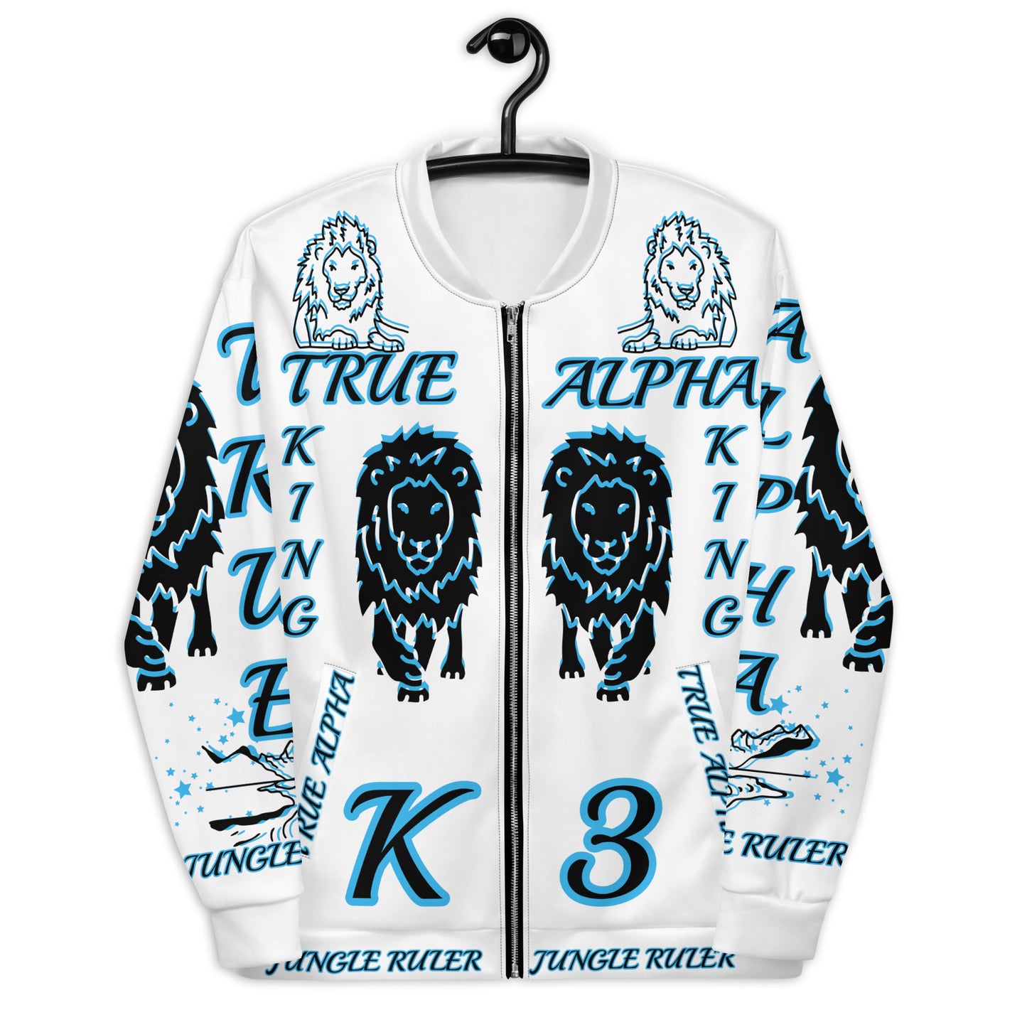 3TG True Alpha (Sky Realm Dark King Lineage Lion Print) Bomber Jacket