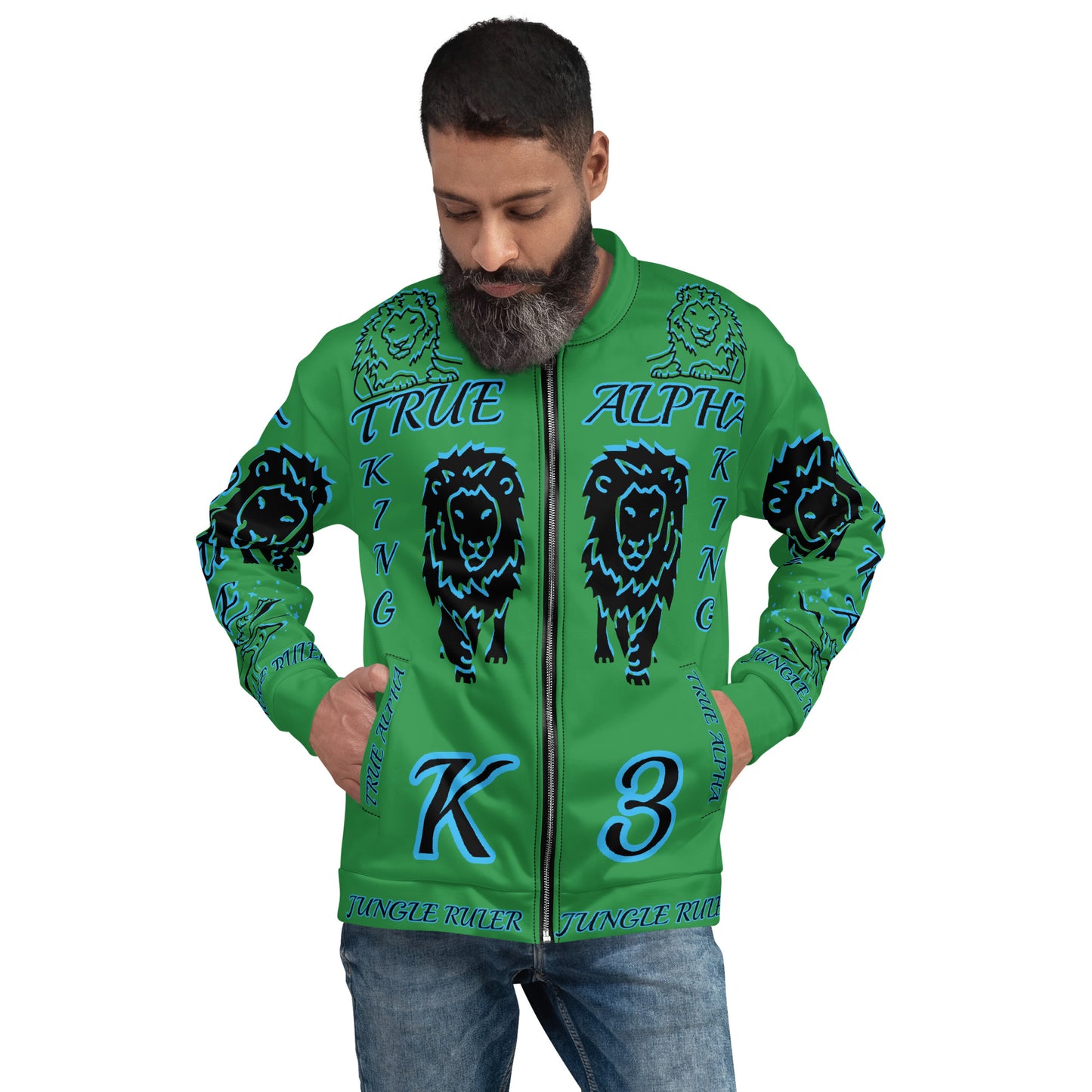 3TG True Alpha (1970 Atlanta Hawks Edition King Lineage Lion Print) Bomber Jacket