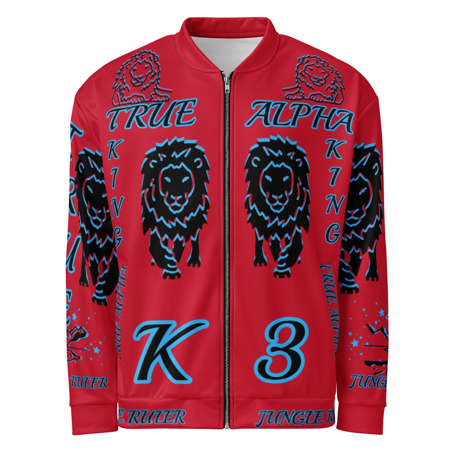 3TG True Alpha (Fire Realm Dark King Lineage Lion Print) Bomber Jacket