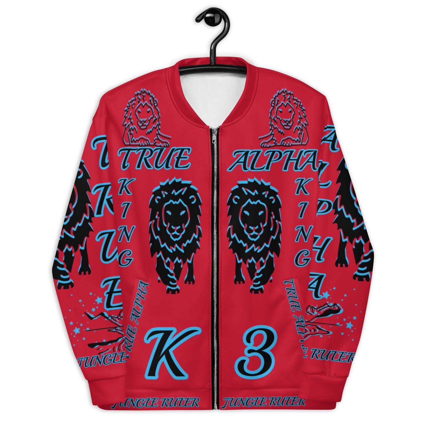 3TG True Alpha (Fire Realm Dark King Lineage Lion Print) Bomber Jacket