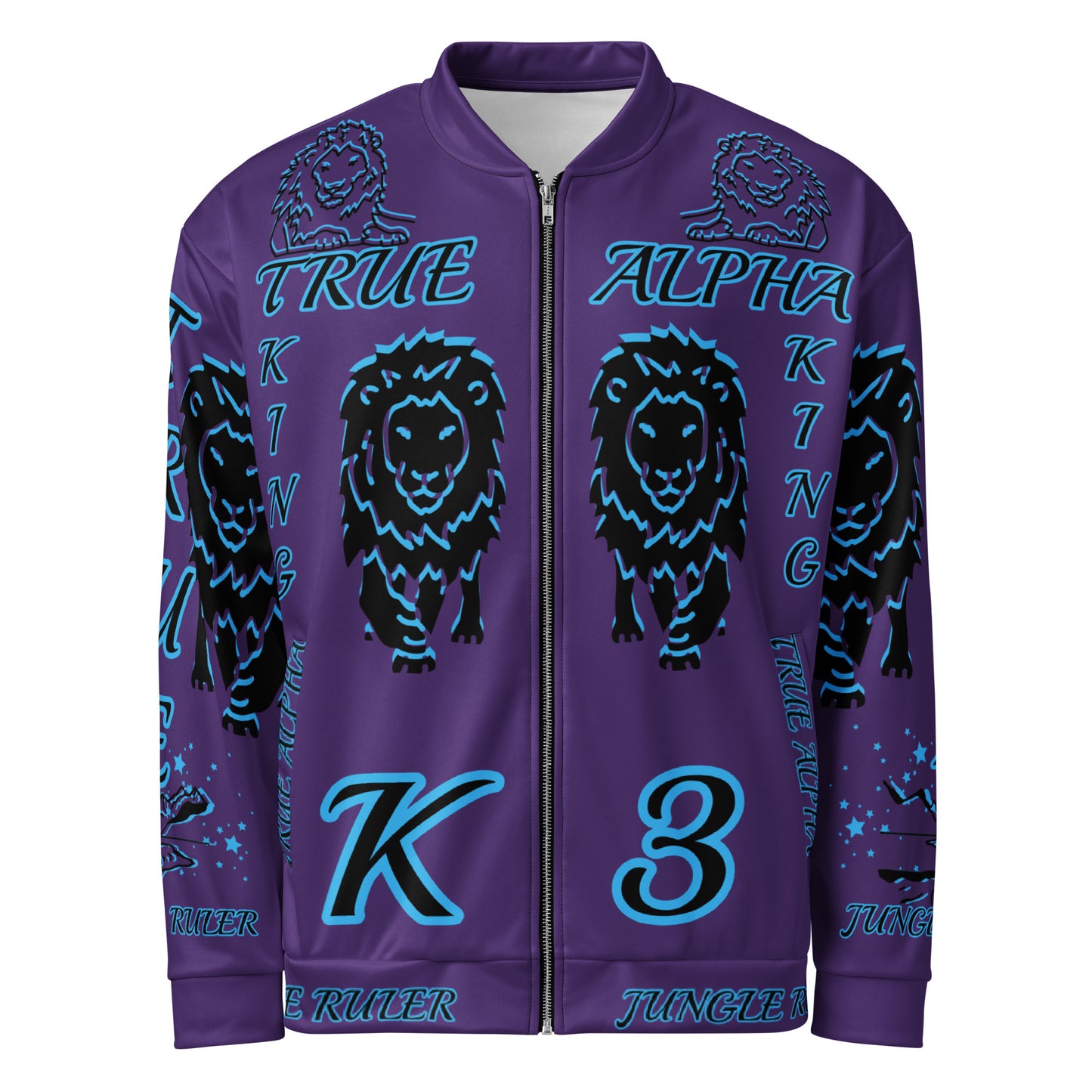 3TG True Alpha (Mystic Realm Dark King Lineage Lion Print) Bomber Jacket