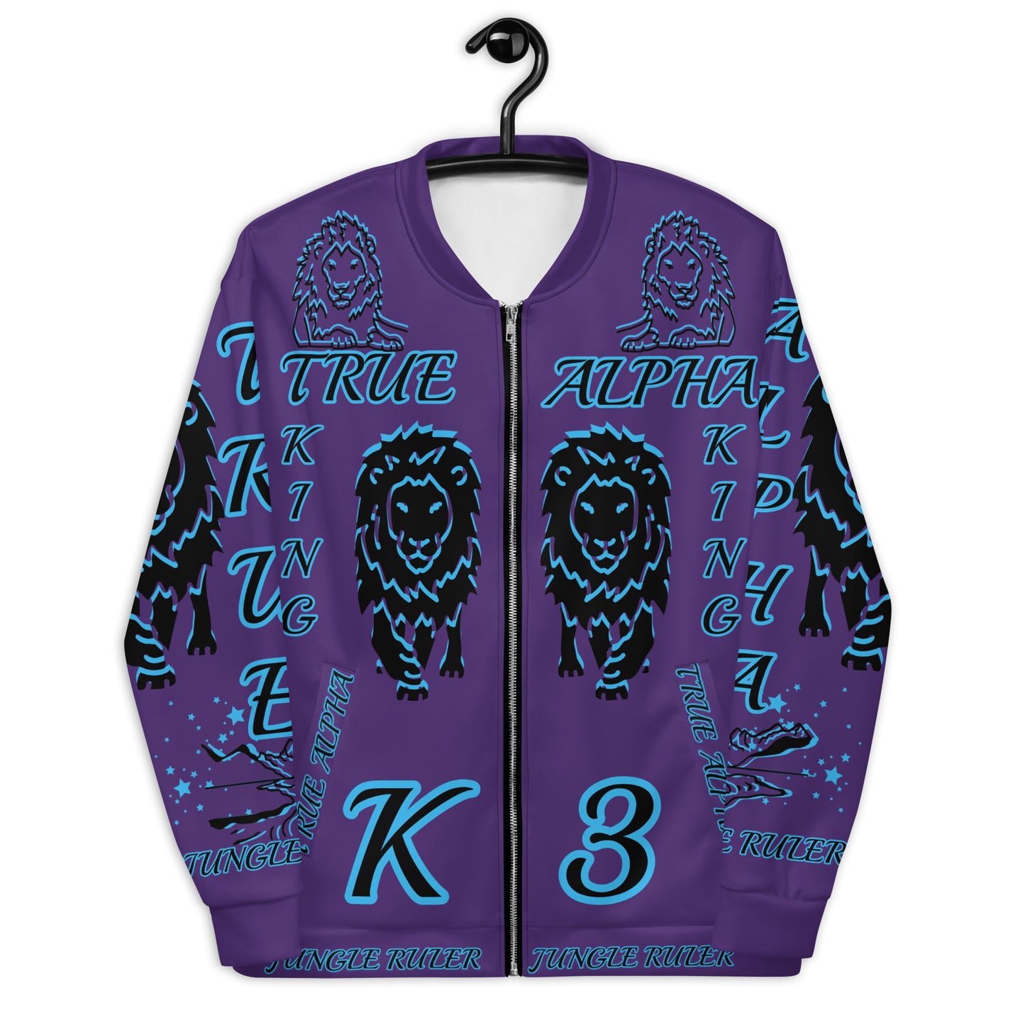 3TG True Alpha (Mystic Realm Dark King Lineage Lion Print) Bomber Jacket