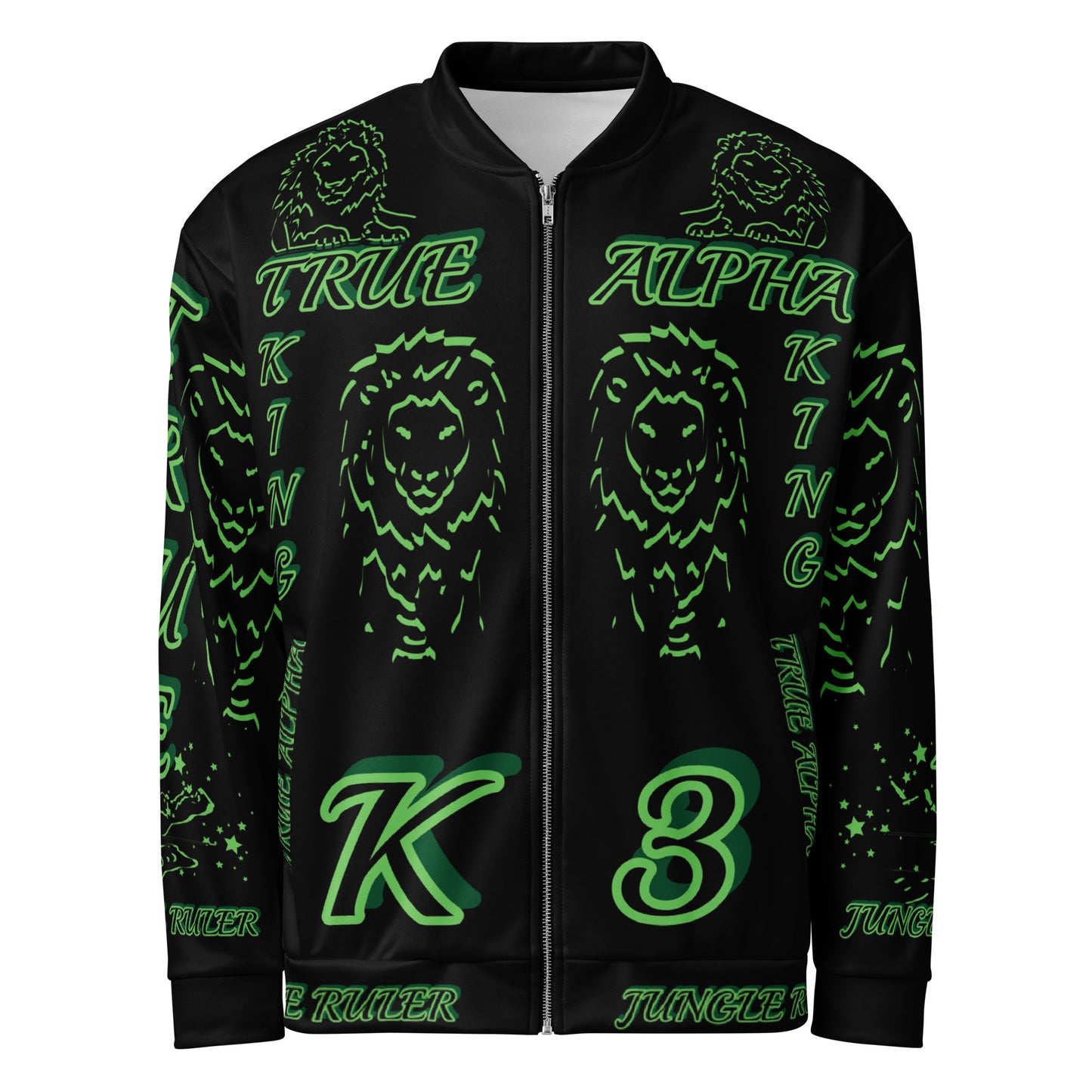 3TG True Alpha (Forrest Realm Dark King Lineage Lion Print) Bomber Jacket