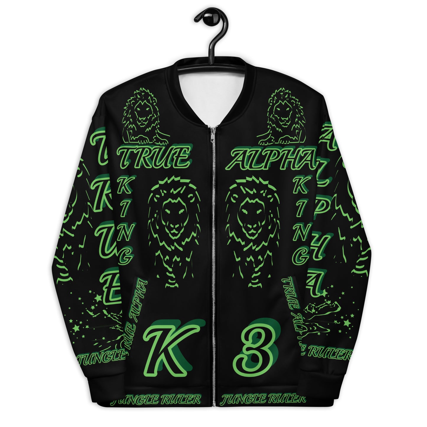 3TG True Alpha (Forrest Realm Dark King Lineage Lion Print) Bomber Jacket