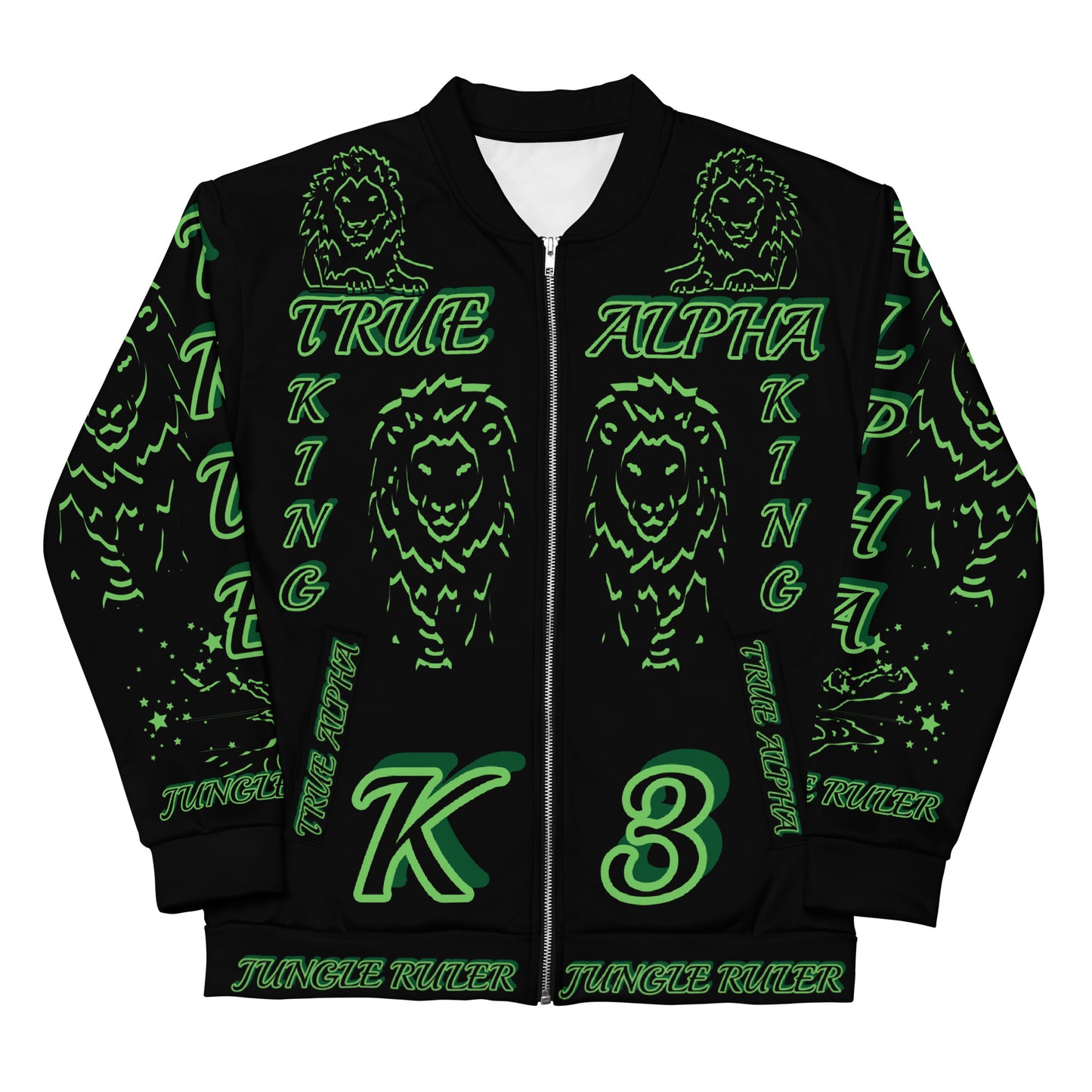 3TG True Alpha (Forrest Realm Dark King Lineage Lion Print) Bomber Jacket