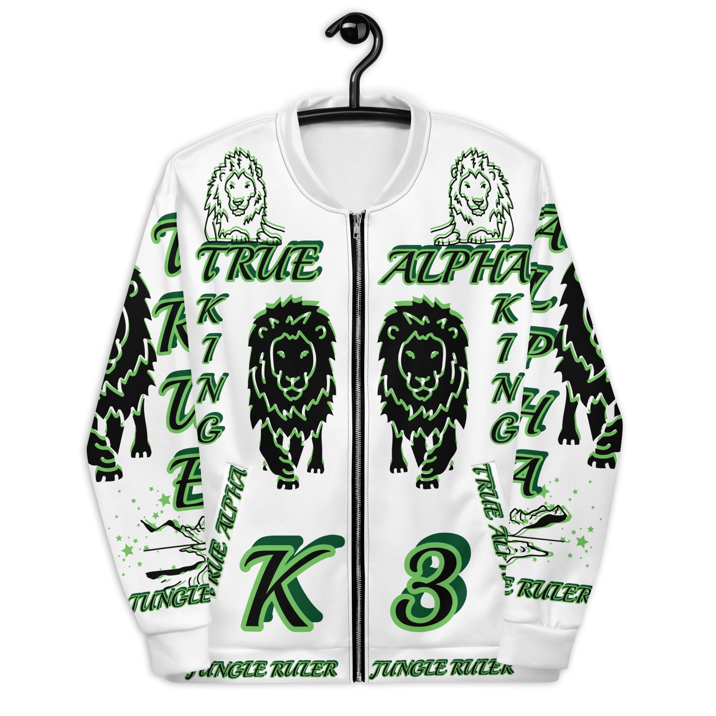 3TG True Alpha (Forrest Realm Light King Lineage Lion Print) Bomber Jacket