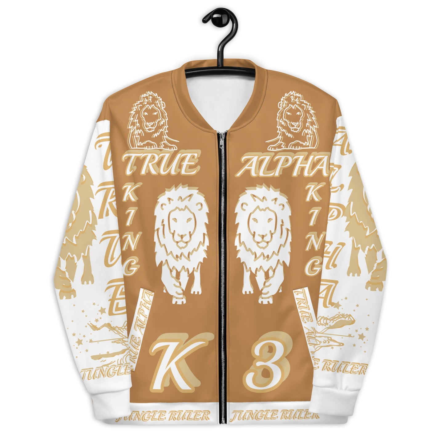 3TG True Alpha (Peanut Butter Cream King Lineage Lion Print) Bomber Jacket