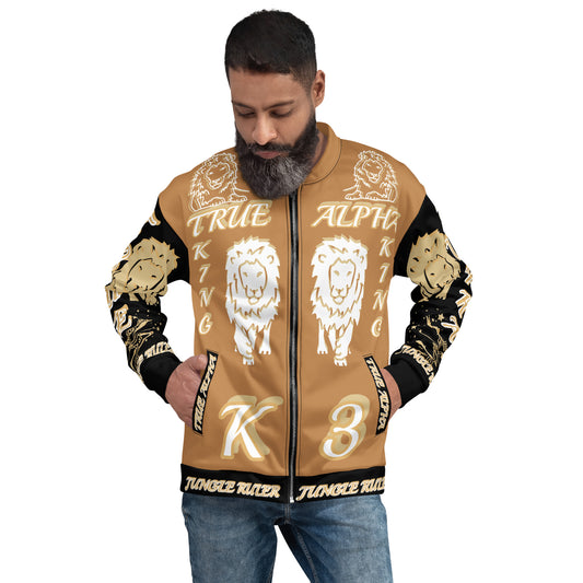 3TG True Alpha (Peanut Butter Onyx King Lineage Lion Print) Bomber Jacket