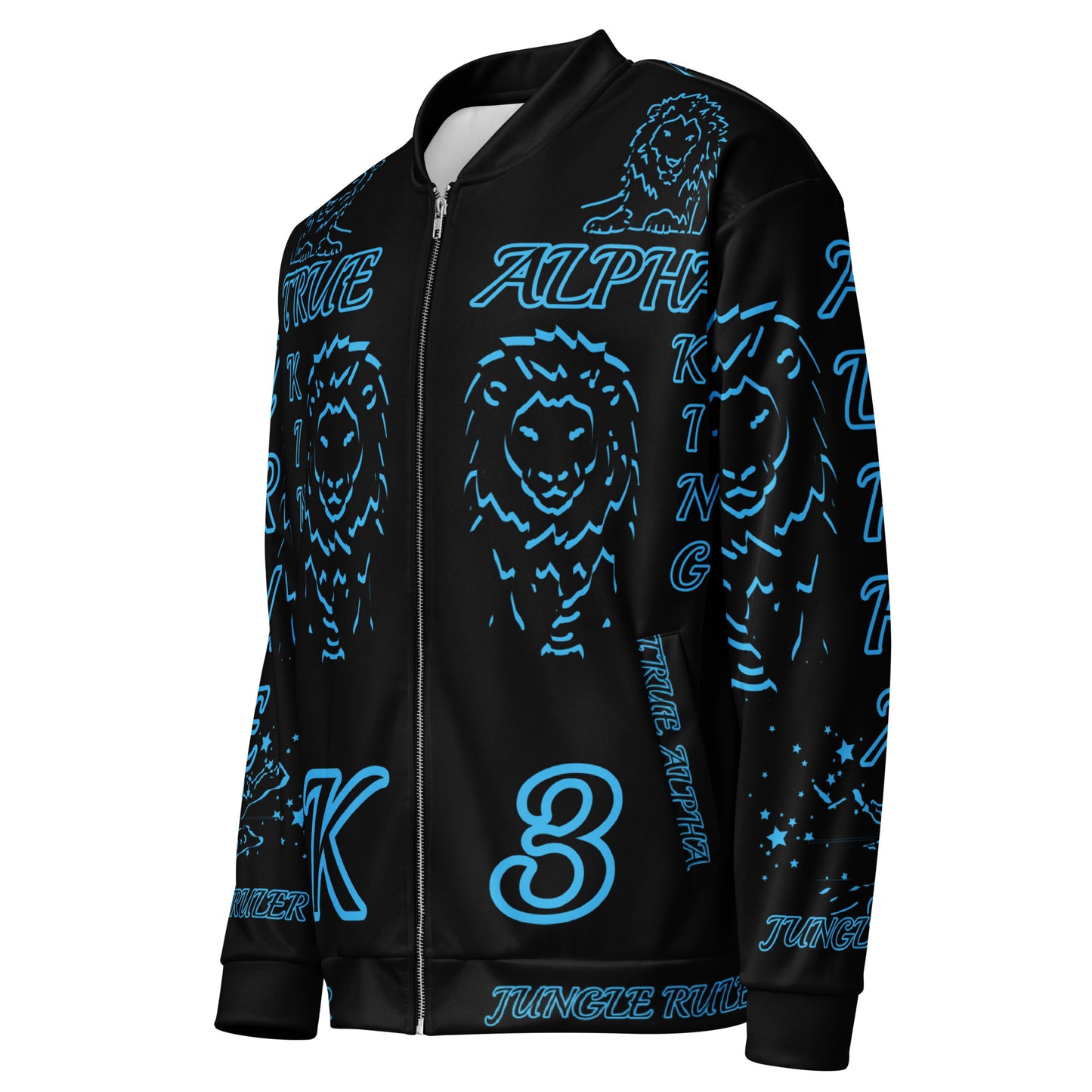 3TG True Alpha (Dark King Lineage Lion Print) Bomber Jacket